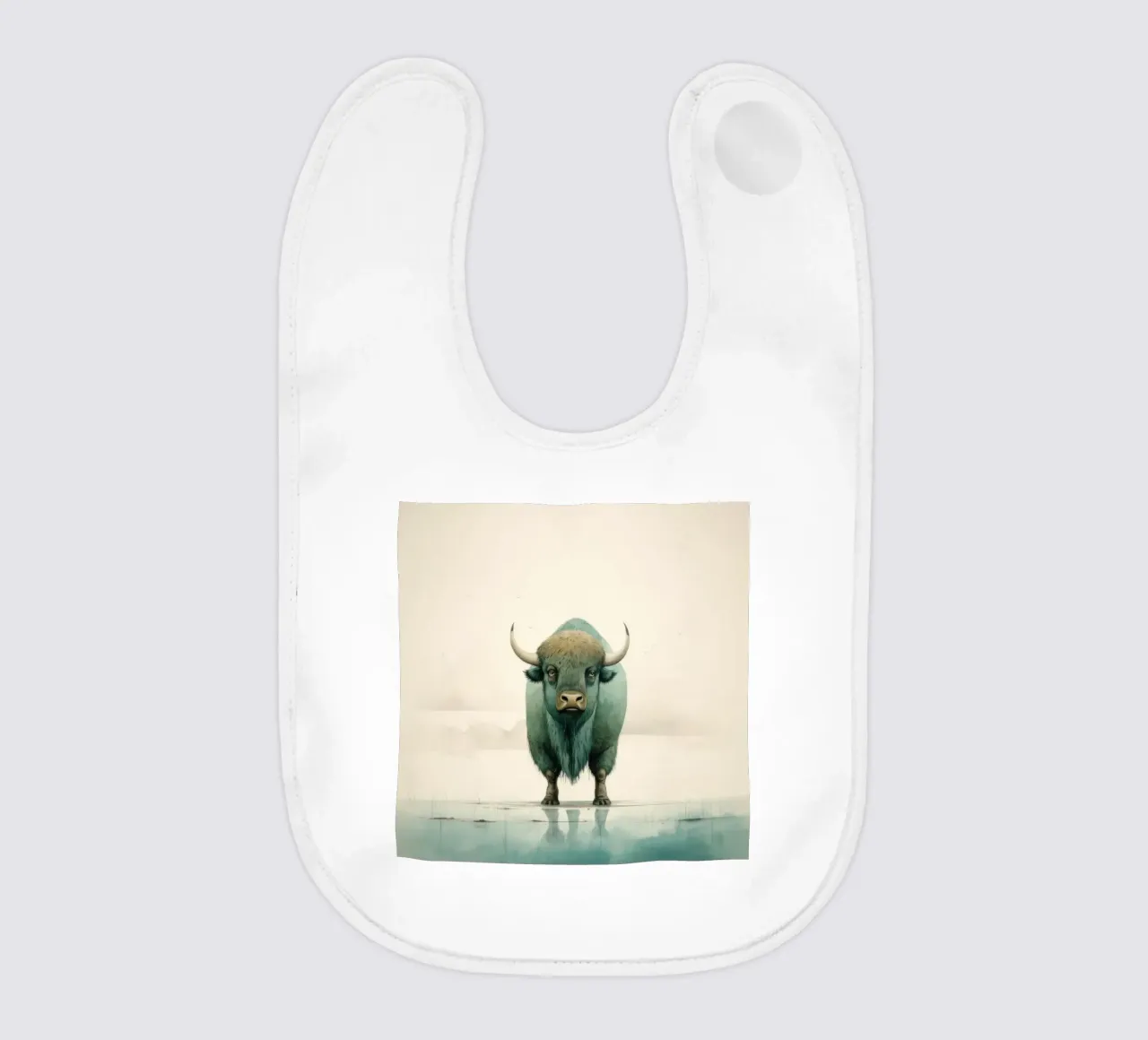 Búfalo mínimo 2 babero de Minimal Animal Art