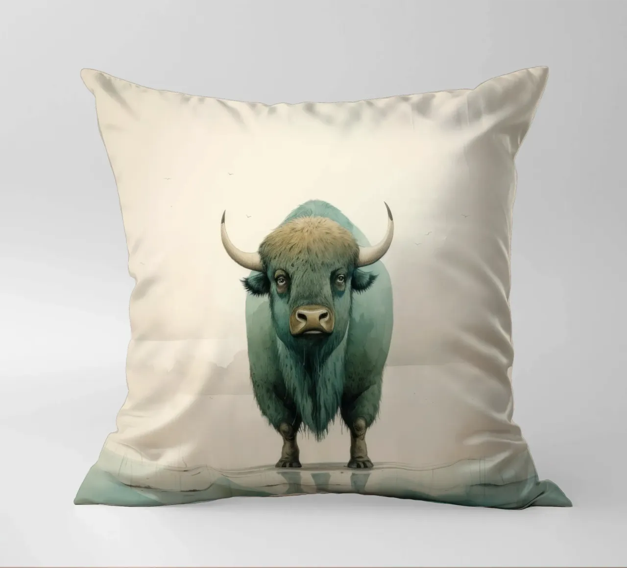 Bufalo minimo 2 cuscino da Minimal Animal Art