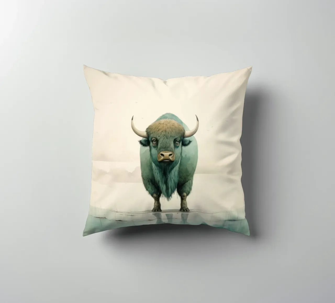Bufalo minimo 2 cuscino da Minimal Animal Art