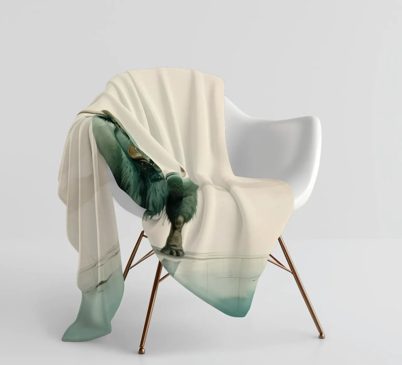 Bufalo minimo 2 coperta in pile da Minimal Animal Art