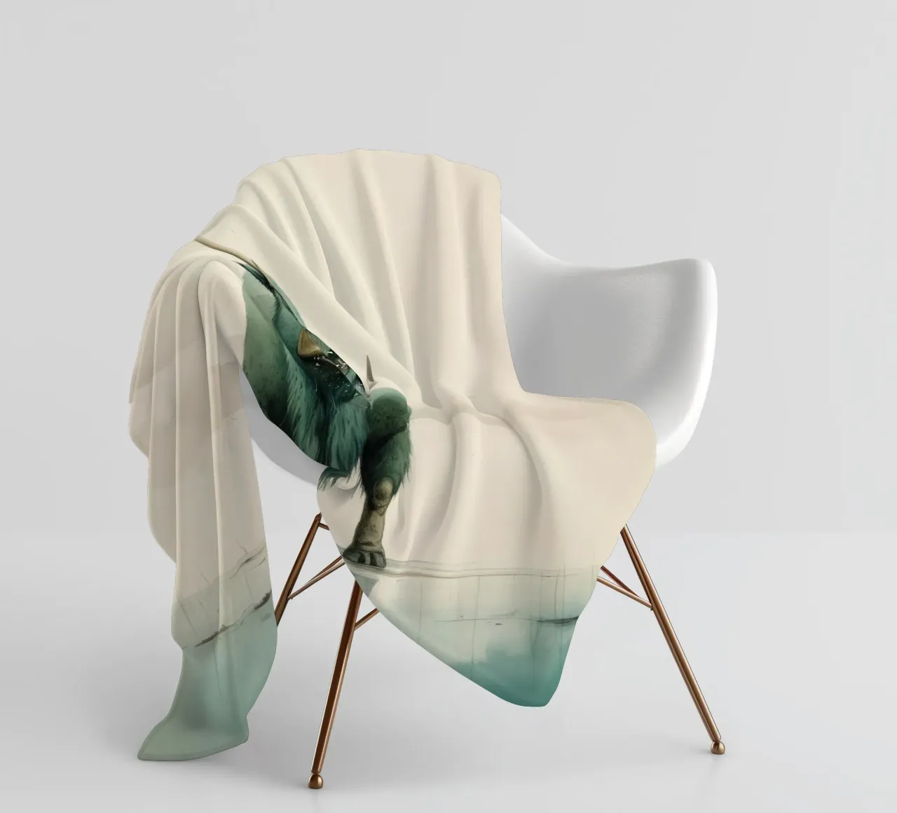Bufalo minimo 2 coperta in pile da Minimal Animal Art