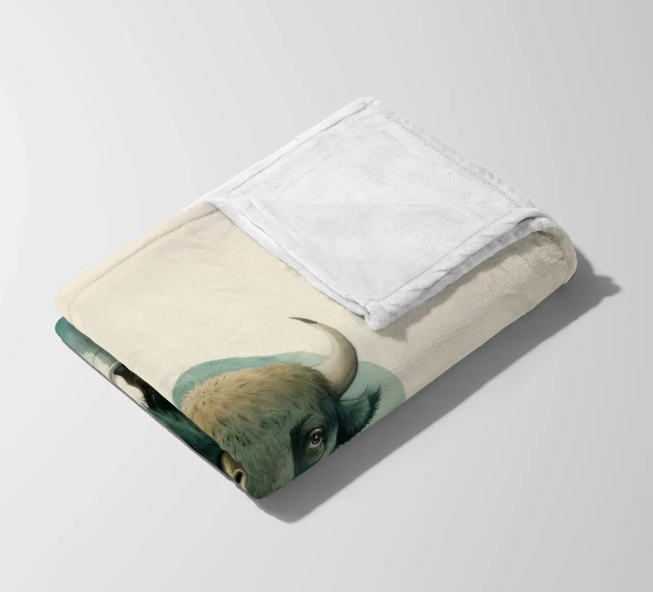 Bufalo minimo 2 coperta in pile da Minimal Animal Art