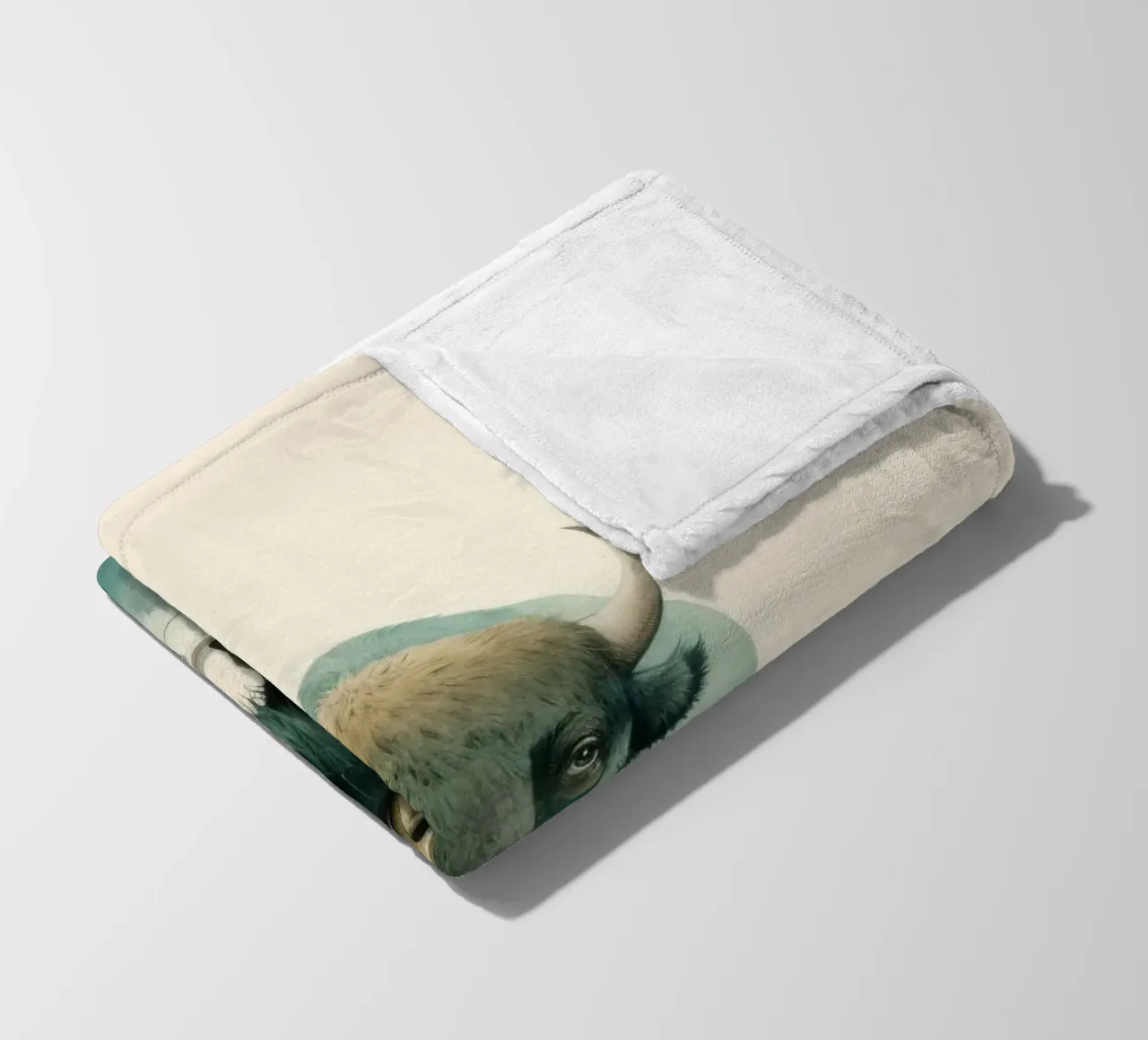 Bufalo minimo 2 coperta in pile da Minimal Animal Art