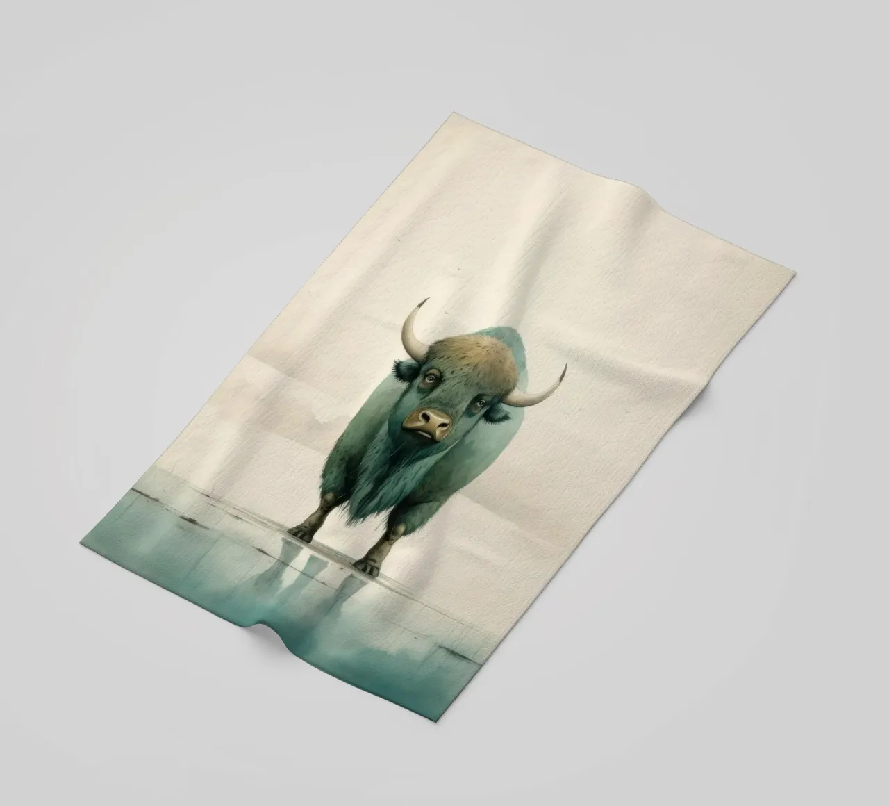 Bufalo minimo 2 telo mare da Minimal Animal Art