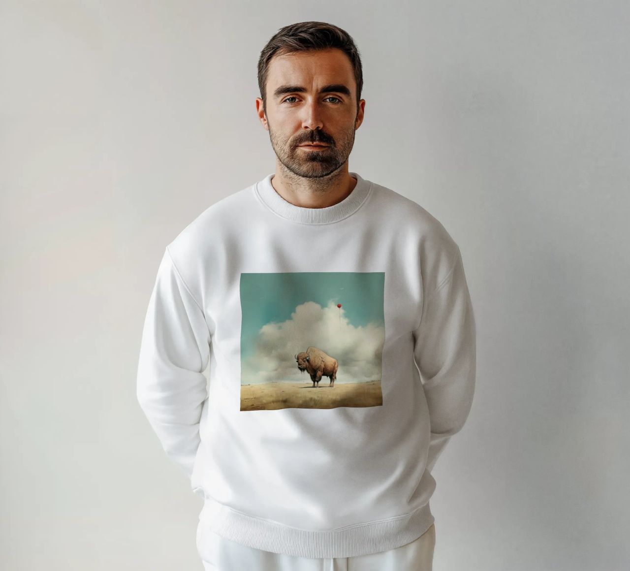 Bufala minima 3 felpa da Minimal Animal Art