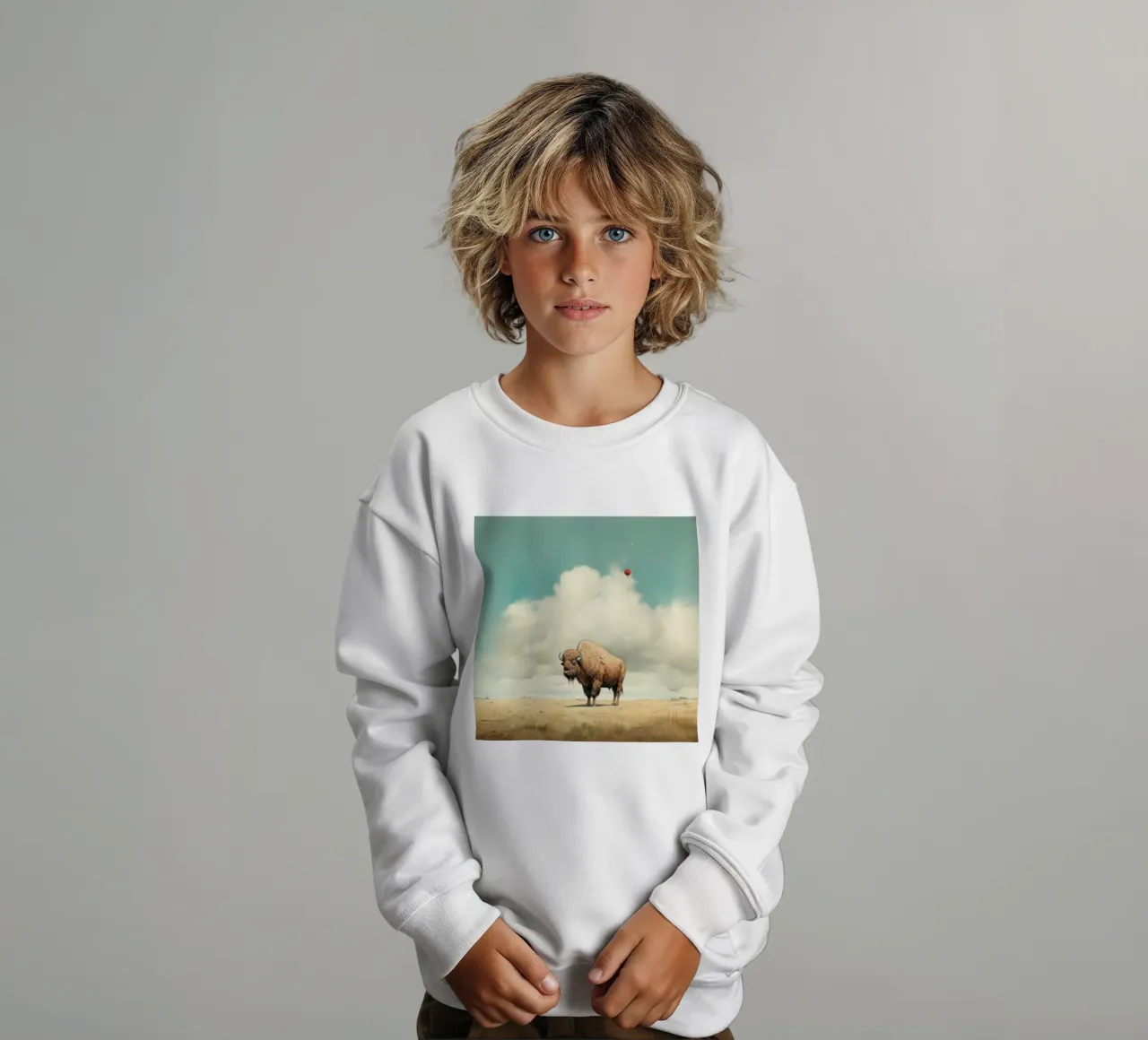 Bufala minima 3 felpa bambino da Minimal Animal Art