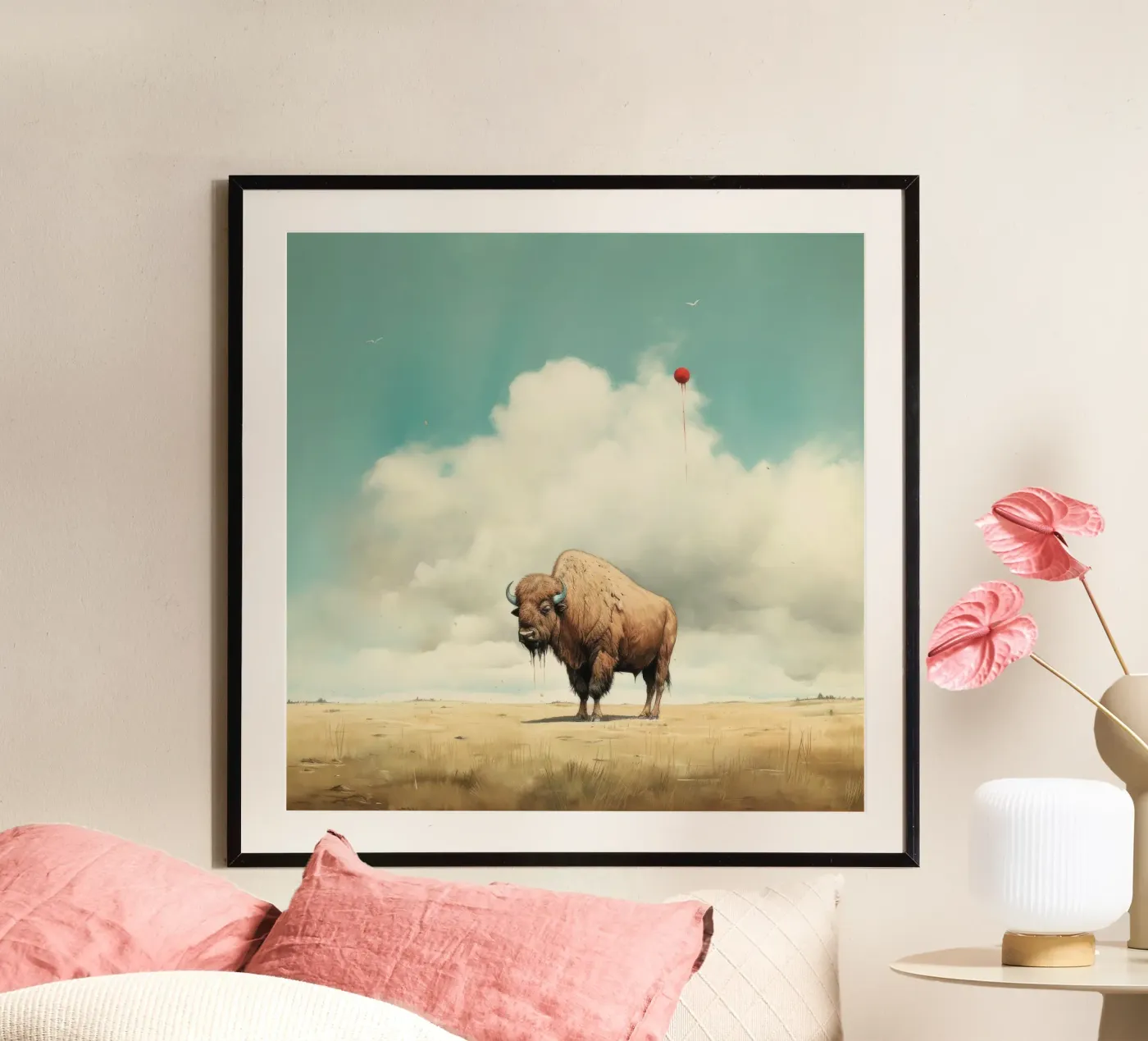 Minimal Buffalo poster da Minimal Animal Art