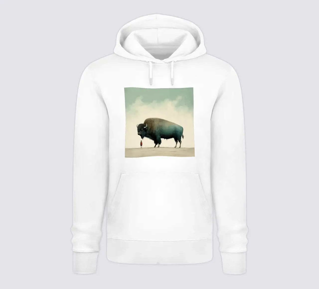 Bufala minima 4 felpa con cappuccio da Minimal Animal Art