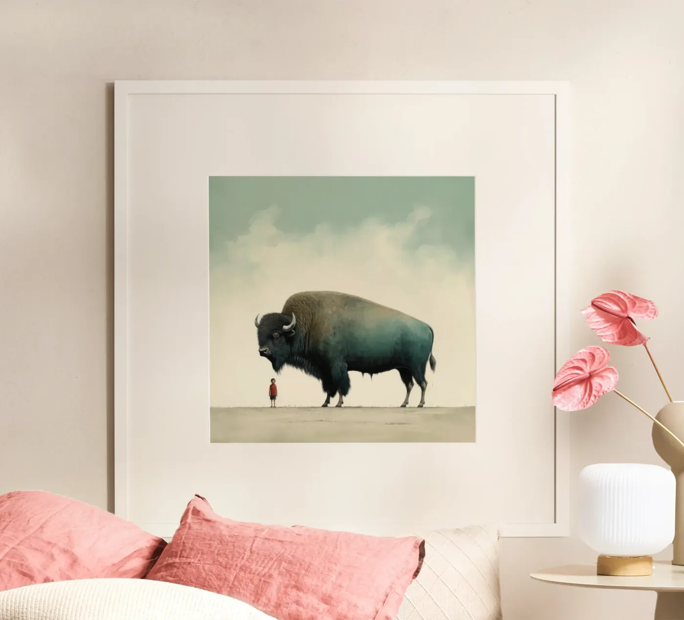 Minimal Buffalo poster da Minimal Animal Art