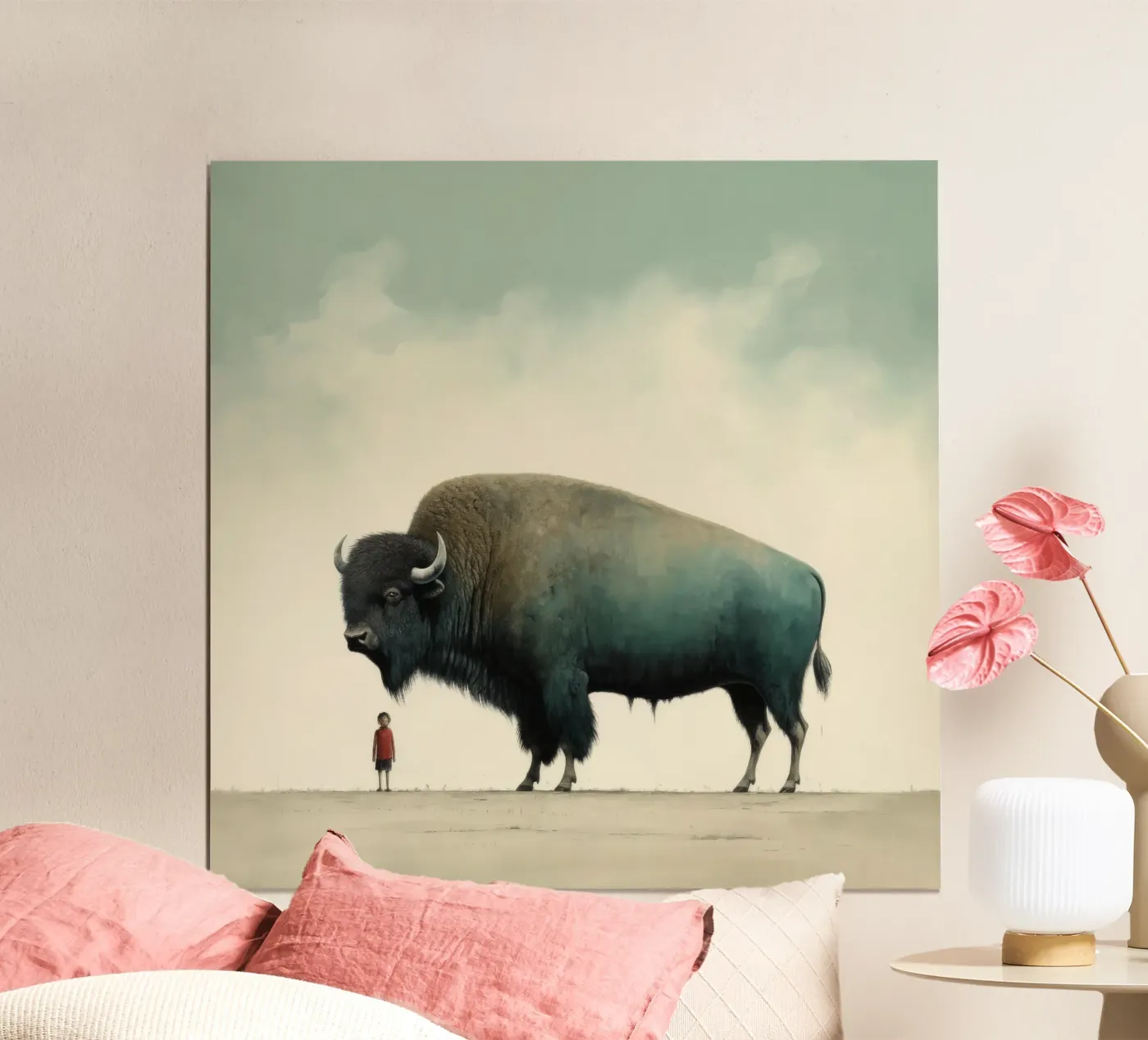 Minimal Buffalo poster da Minimal Animal Art