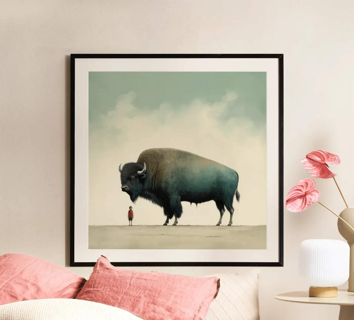 Minimal Buffalo poster da Minimal Animal Art