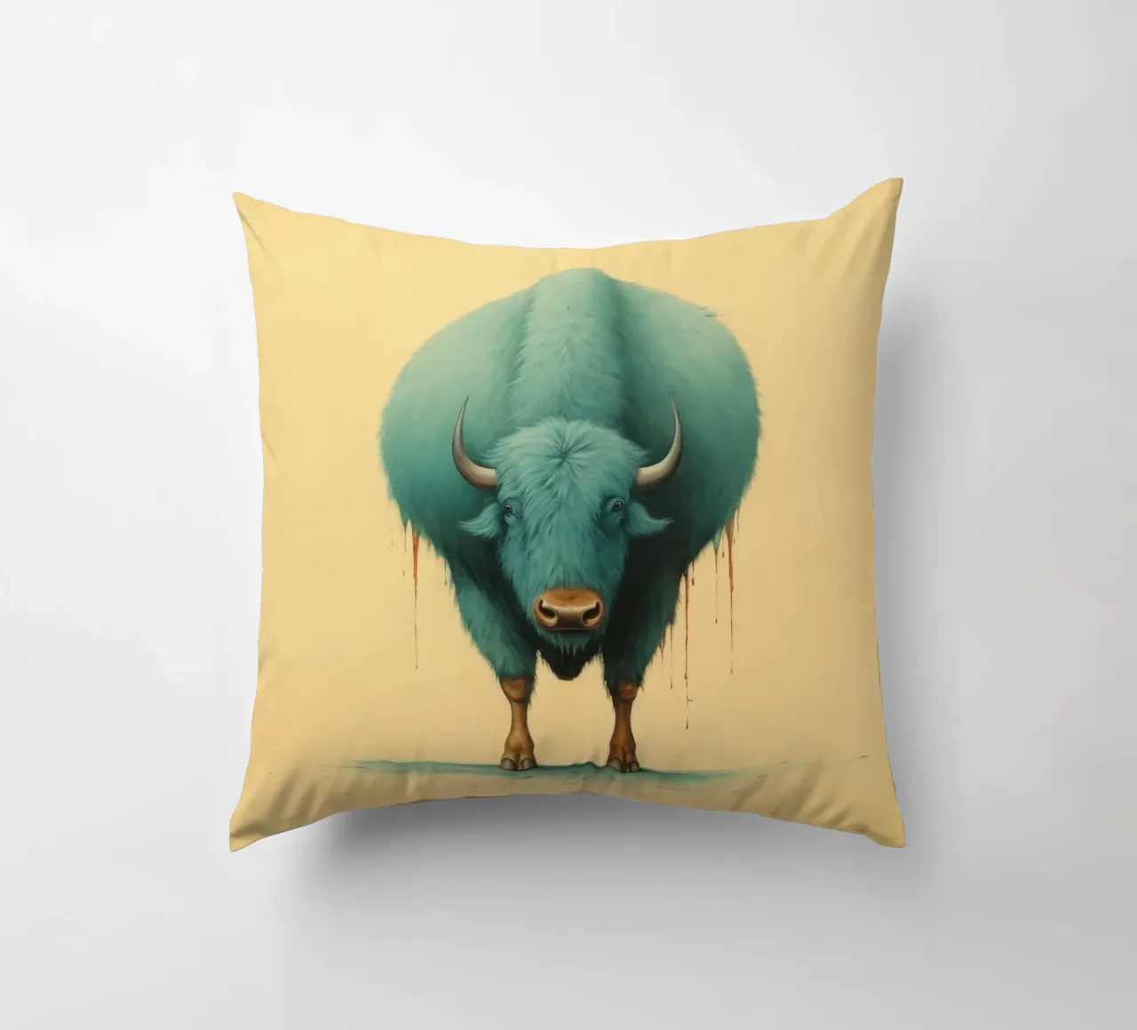 Bufalo minimo 1 cuscino da Minimal Animal Art