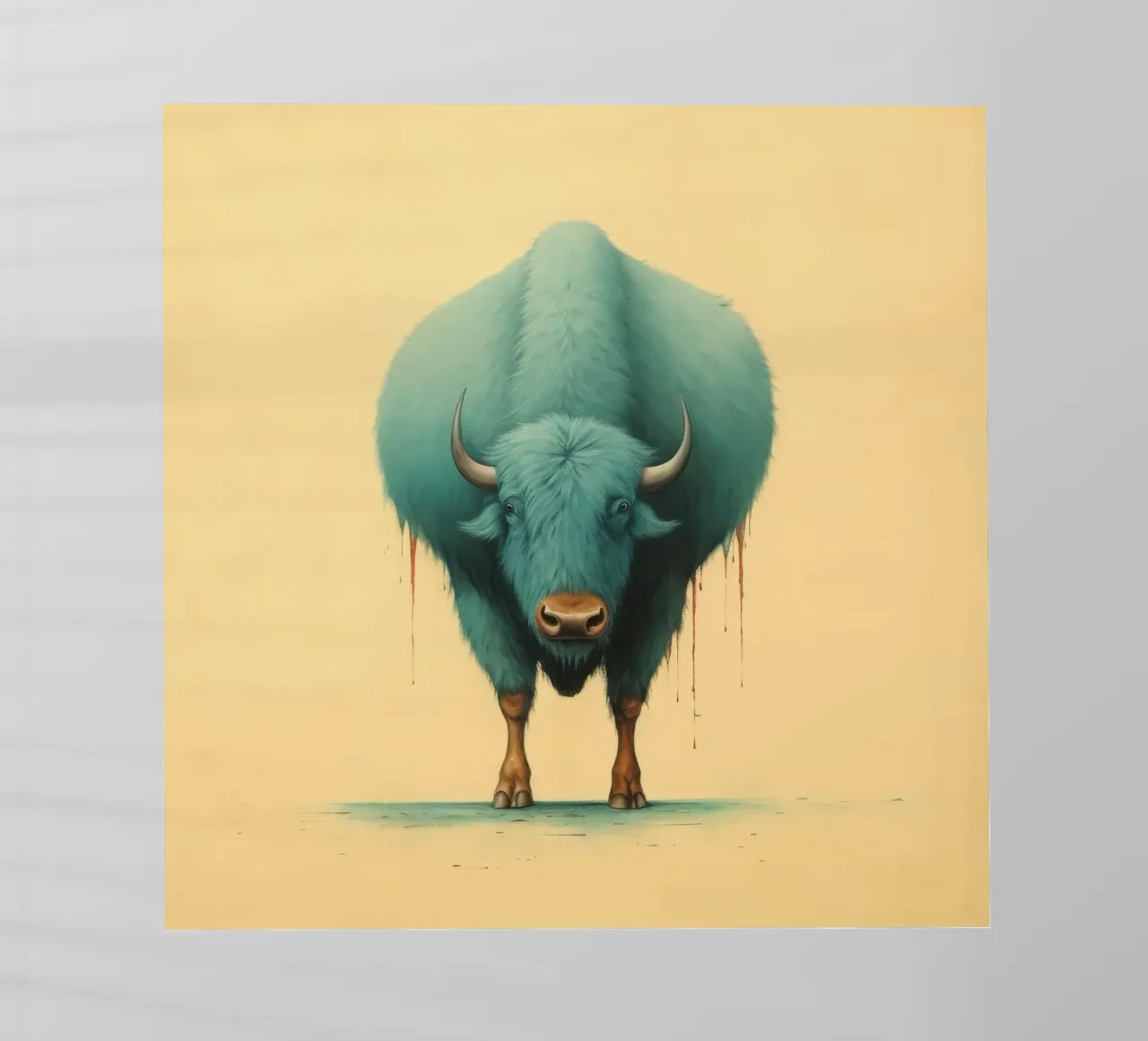 Bufalo minimo 1 pellicola backlit da Minimal Animal Art