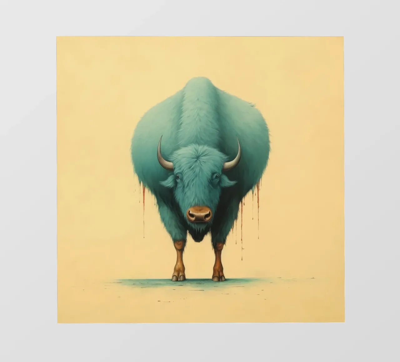 Bufalo minimo 1 pellicola backlit da Minimal Animal Art
