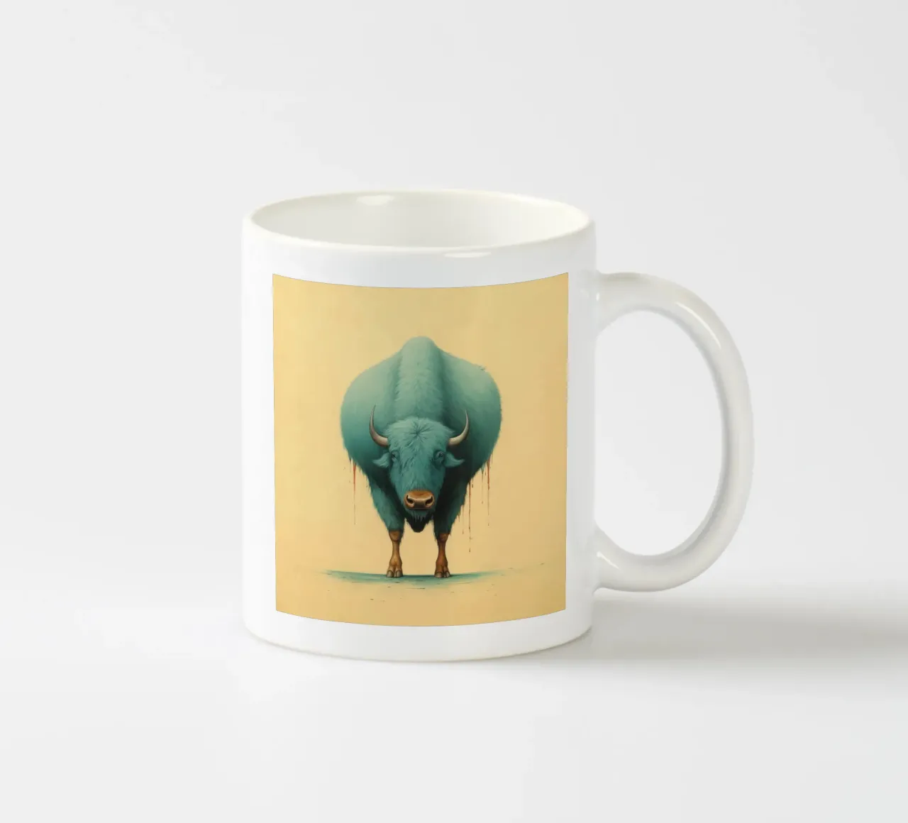 Minimal Buffalo 1 ceramic mug by Minimal Animal Art