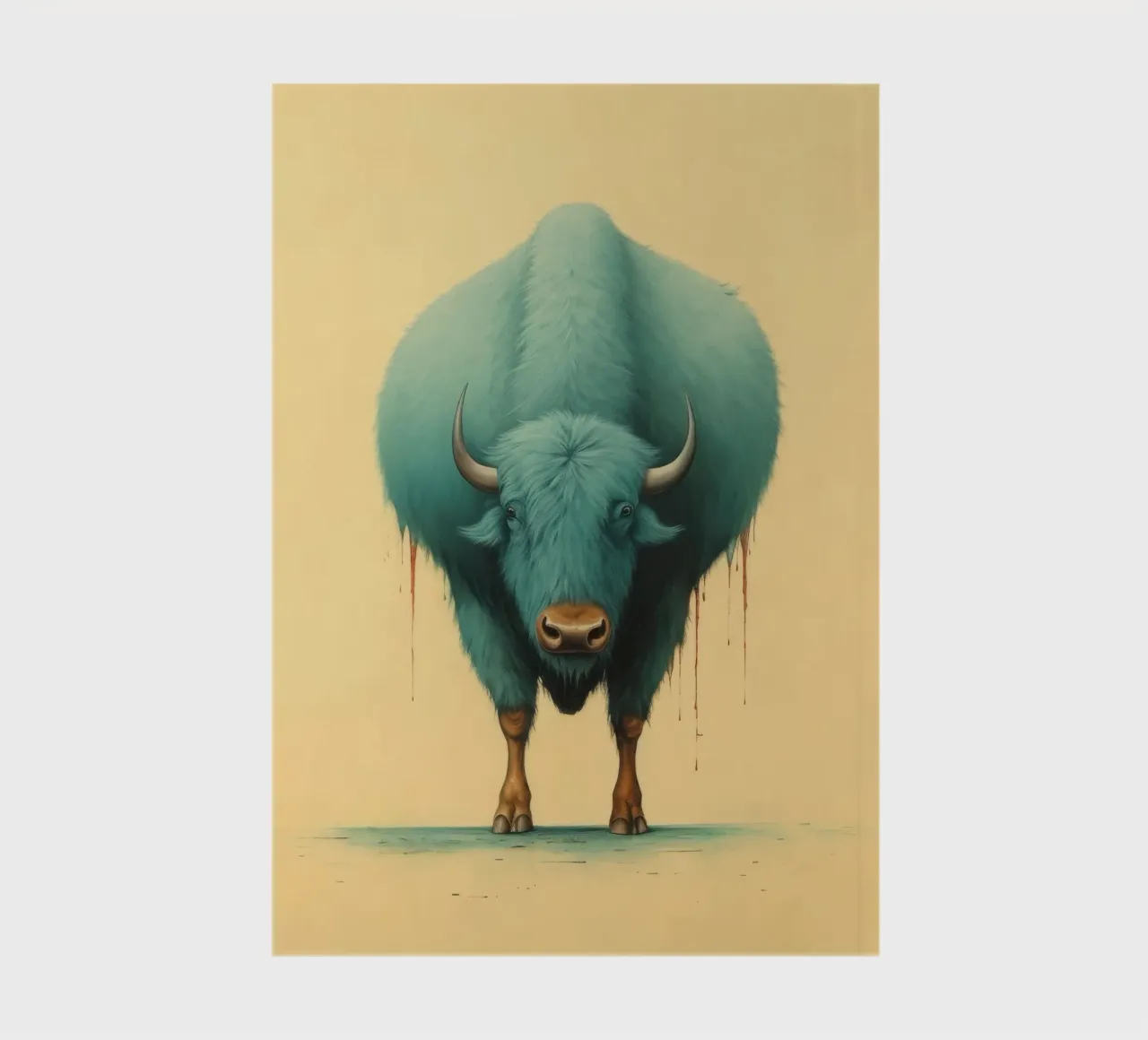 Minimal Buffalo 1 notebook by Minimal Animal Art