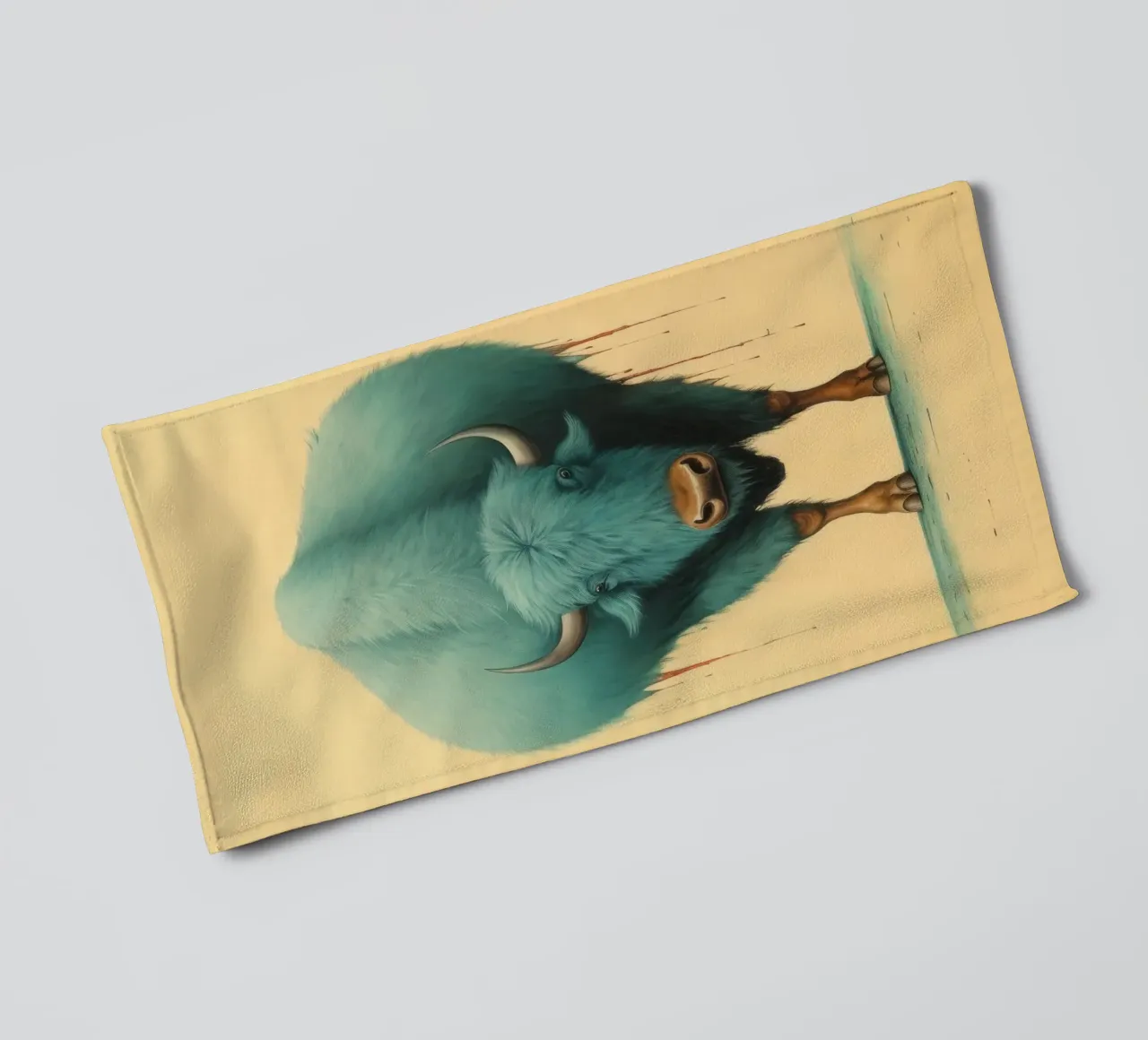 Bufalo minimo 1 asciugamano da bagno da Minimal Animal Art