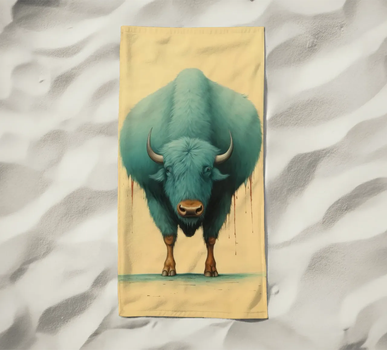 Bufalo minimo 1 telo mare da Minimal Animal Art