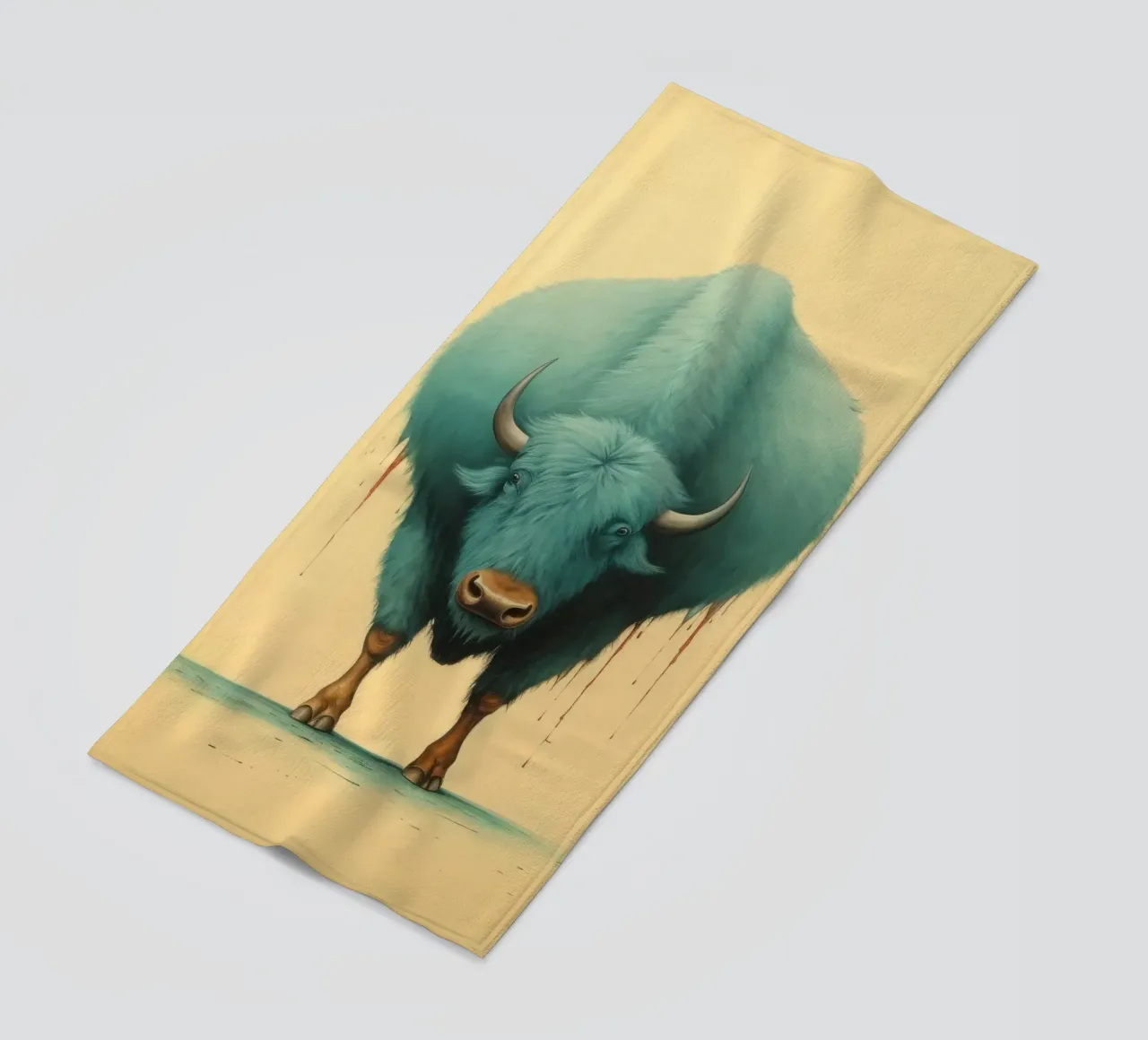 Bufalo minimo 1 telo mare da Minimal Animal Art