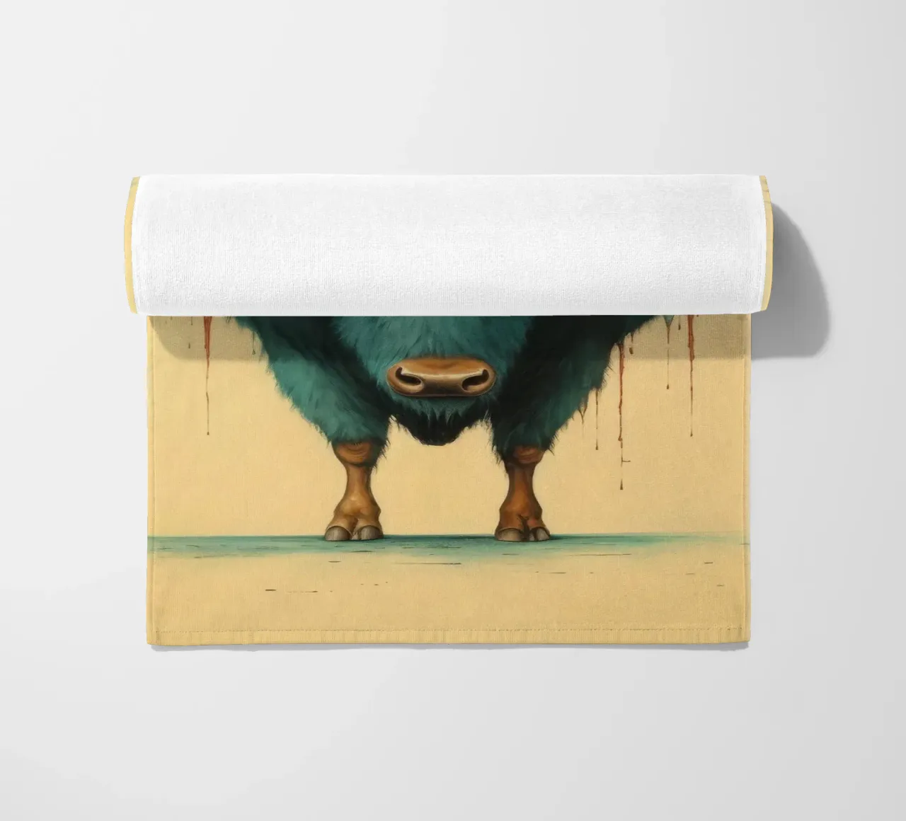 Bufalo minimo 1 telo mare da Minimal Animal Art