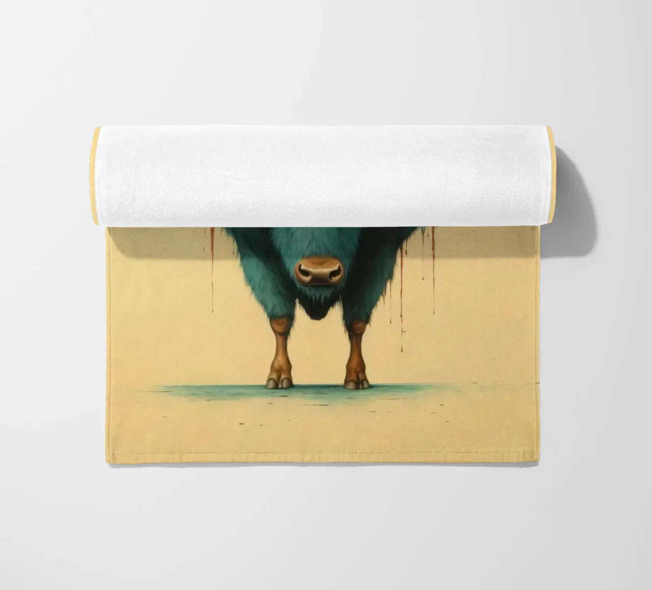 Bufalo minimo 1 telo mare da Minimal Animal Art