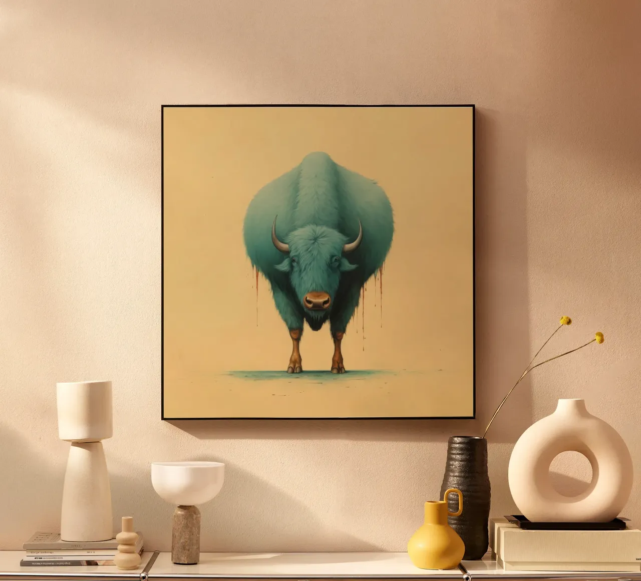 Bufalo minimo 1 plexiglass da Minimal Animal Art