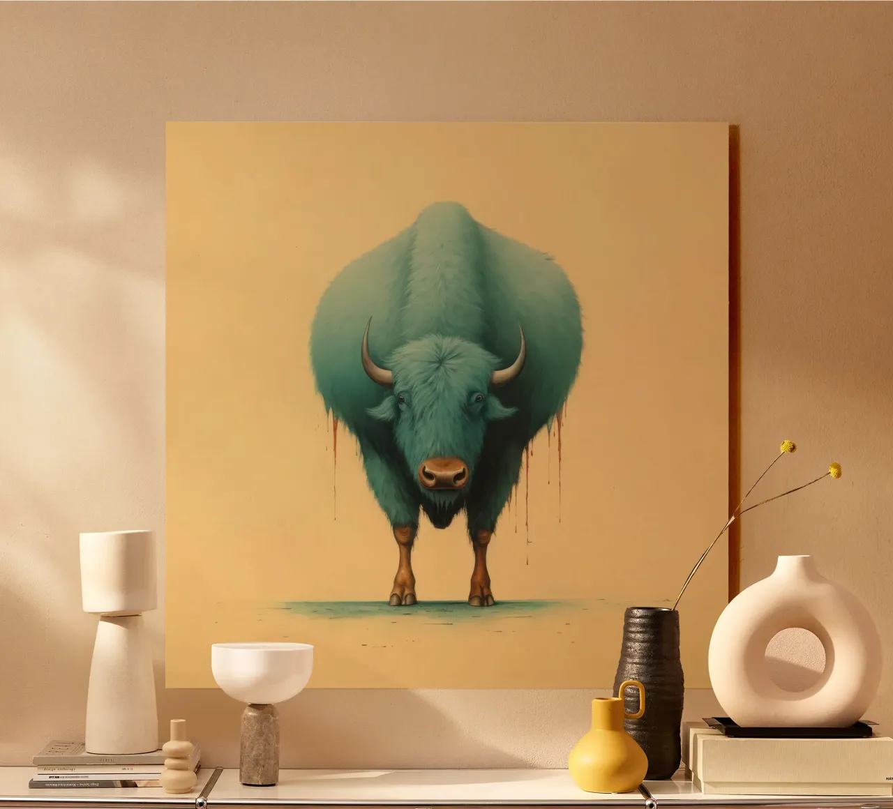 Bufalo minimo 1 plexiglass da Minimal Animal Art