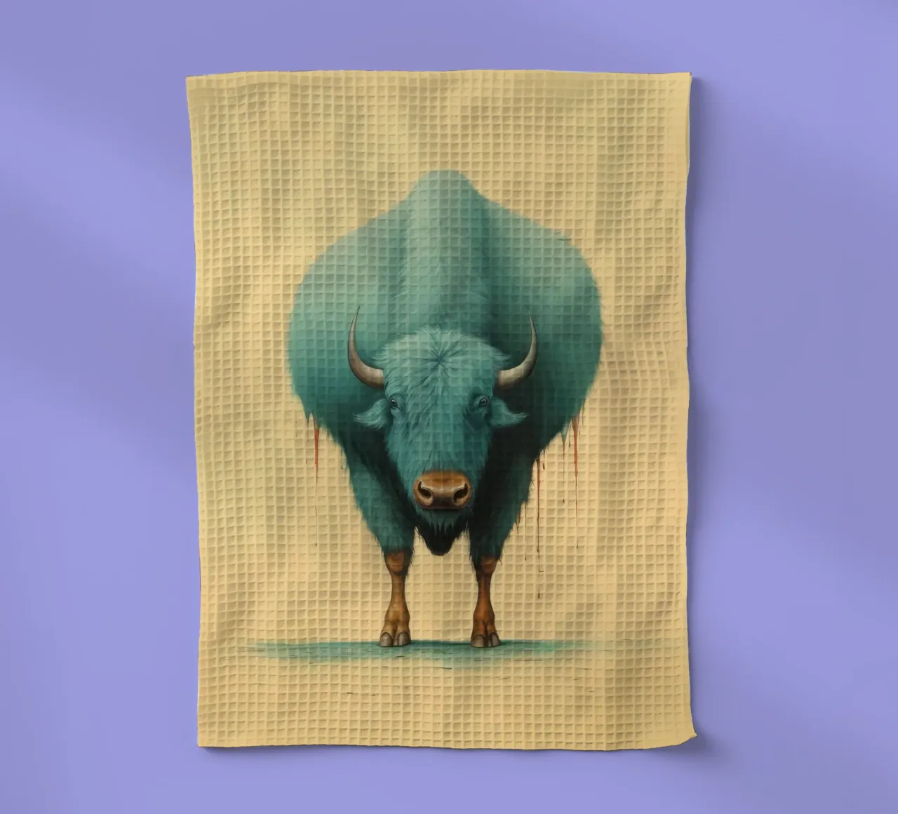 Bufalo minimo 1 canovaccio da cucina da Minimal Animal Art