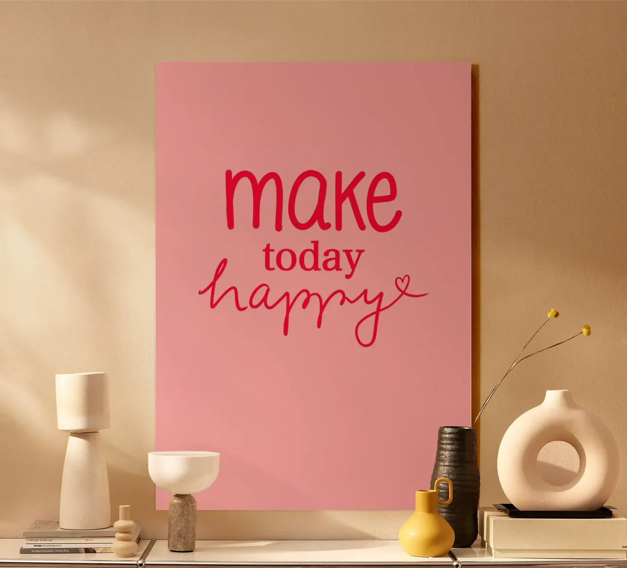 Make today happy - rot, rosa - Handlettering, Illustration metacrilato de keinkonzept