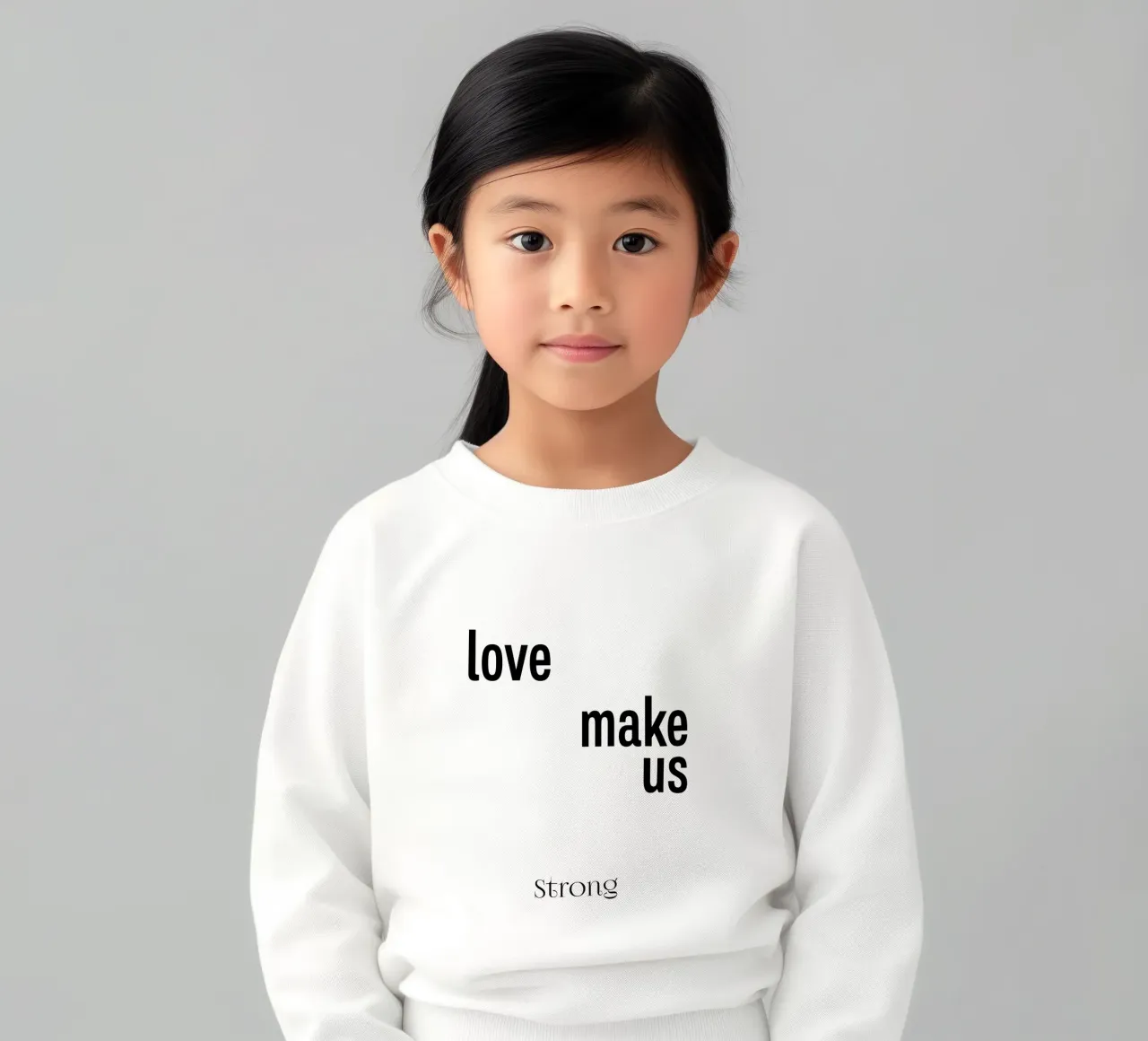 L'amore ci rende forti Tipografia felpa bambino da YV TYPOGRAPHY