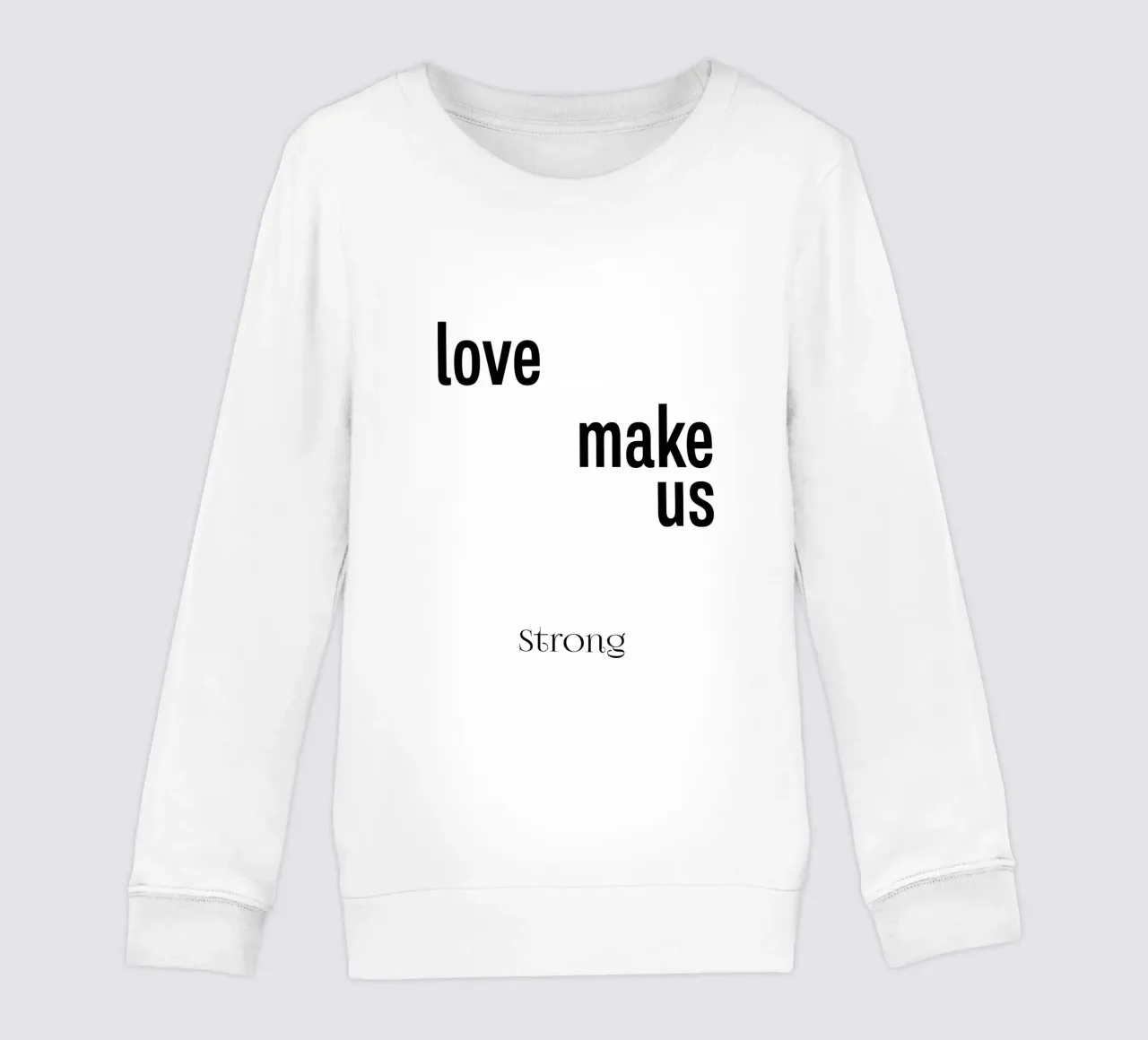 L'amore ci rende forti Tipografia felpa bambino da YV TYPOGRAPHY