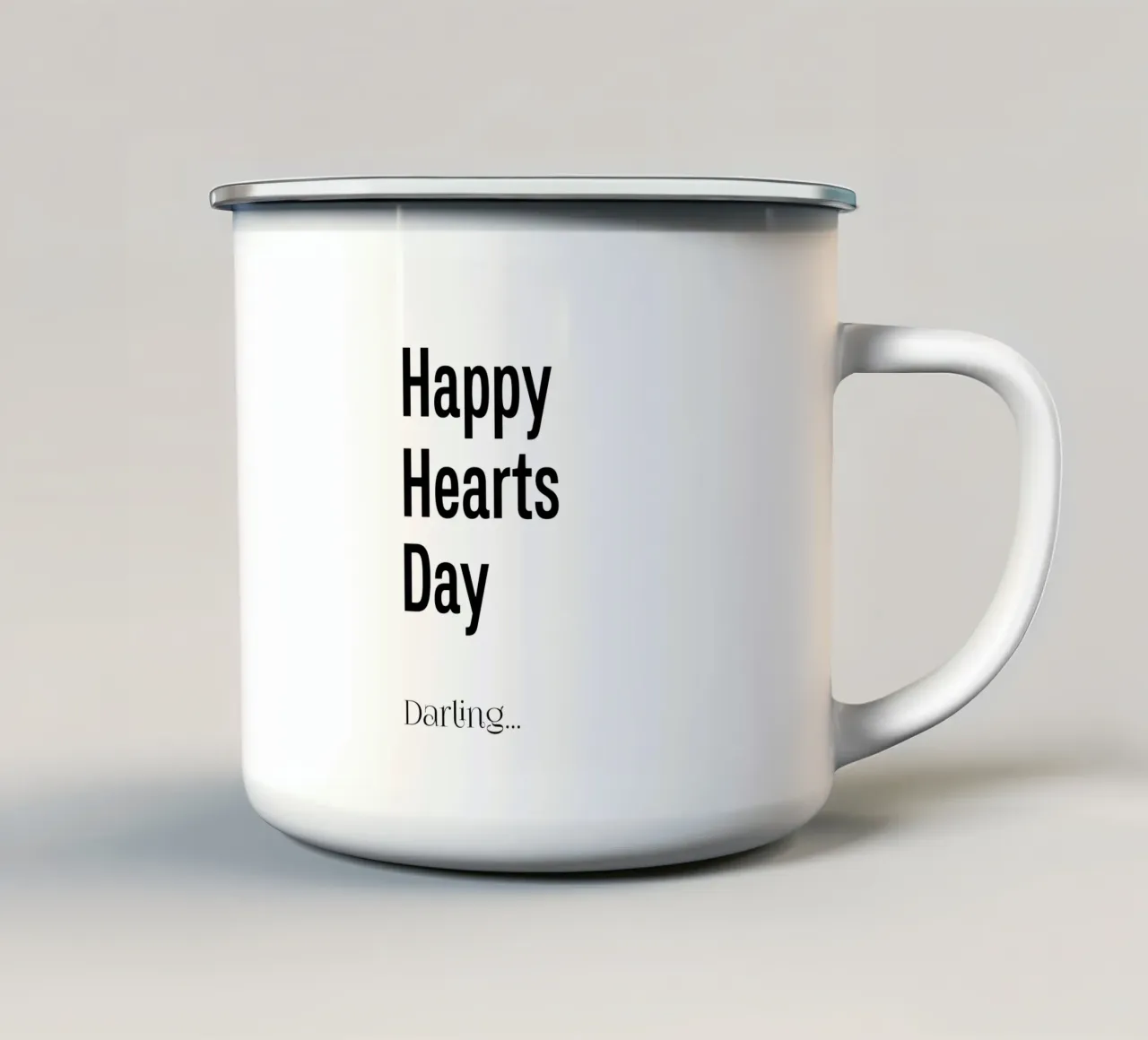 Buona giornata del cuore Darling Typography tazza in smalto da YV TYPOGRAPHY