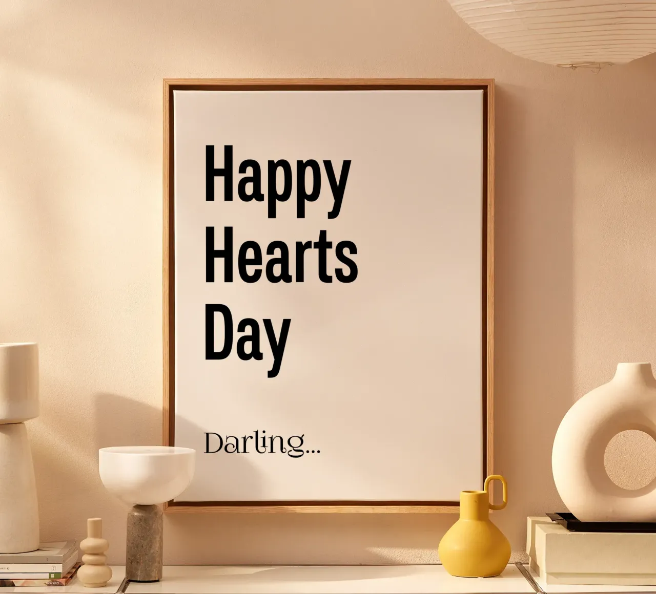 Buona giornata del cuore Darling Typography tela con Cornice a cassetta da YV TYPOGRAPHY