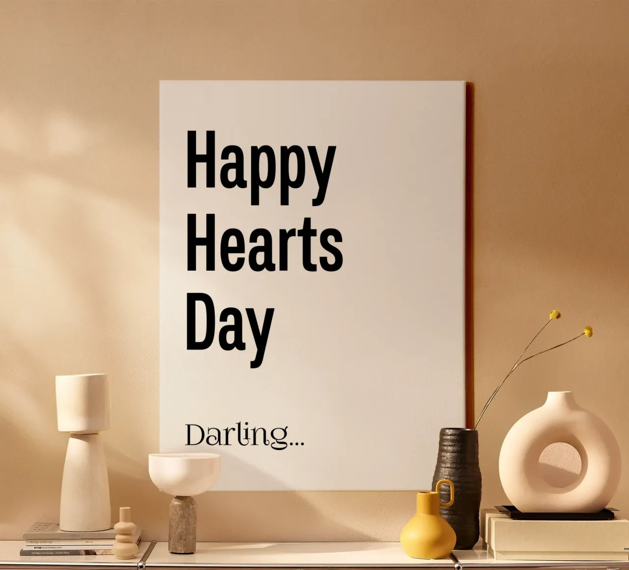 Buona giornata del cuore Darling Typography tela con Cornice a cassetta da YV TYPOGRAPHY