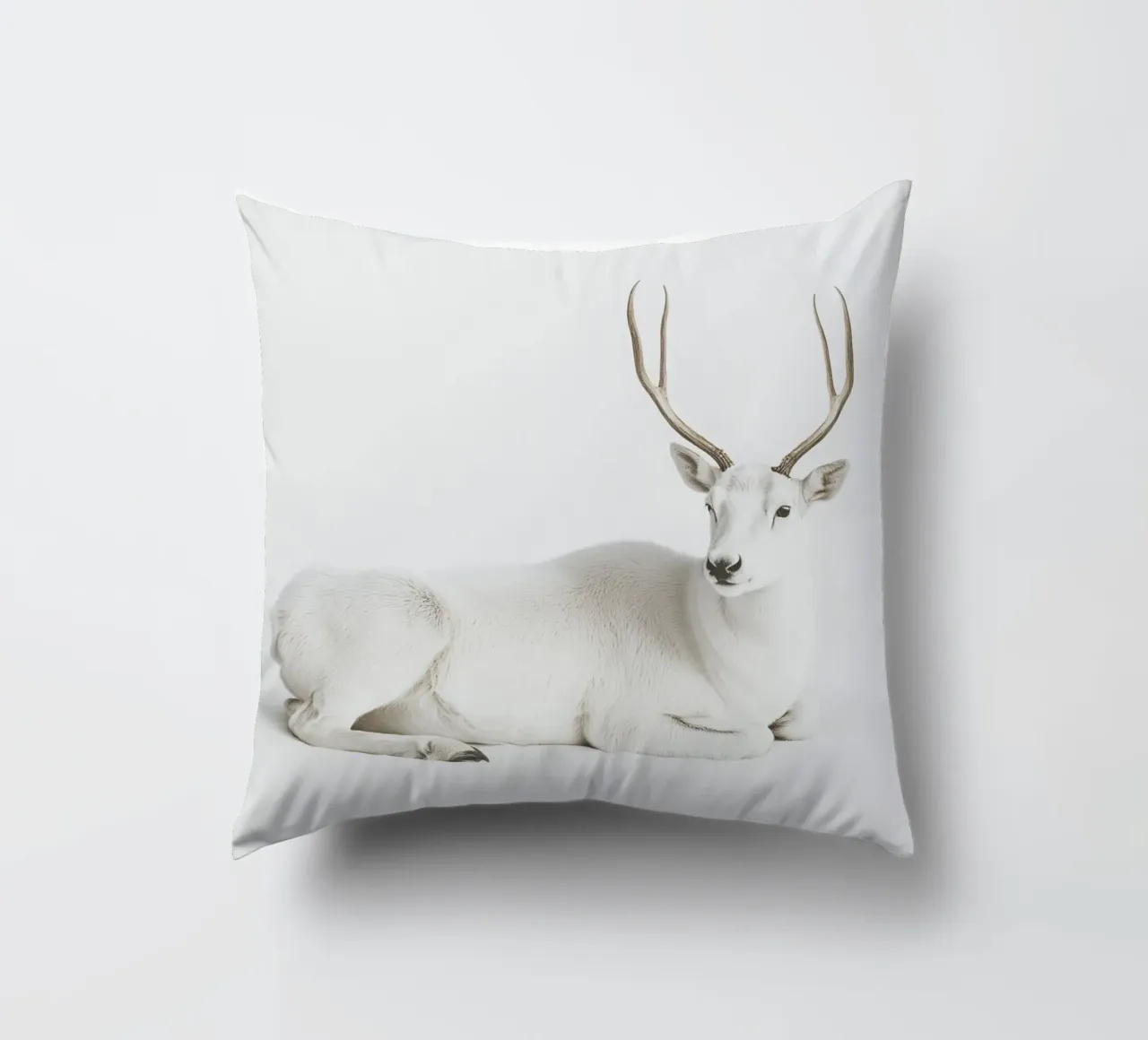 Elegante cervo bianco cuscino da Carinaprint