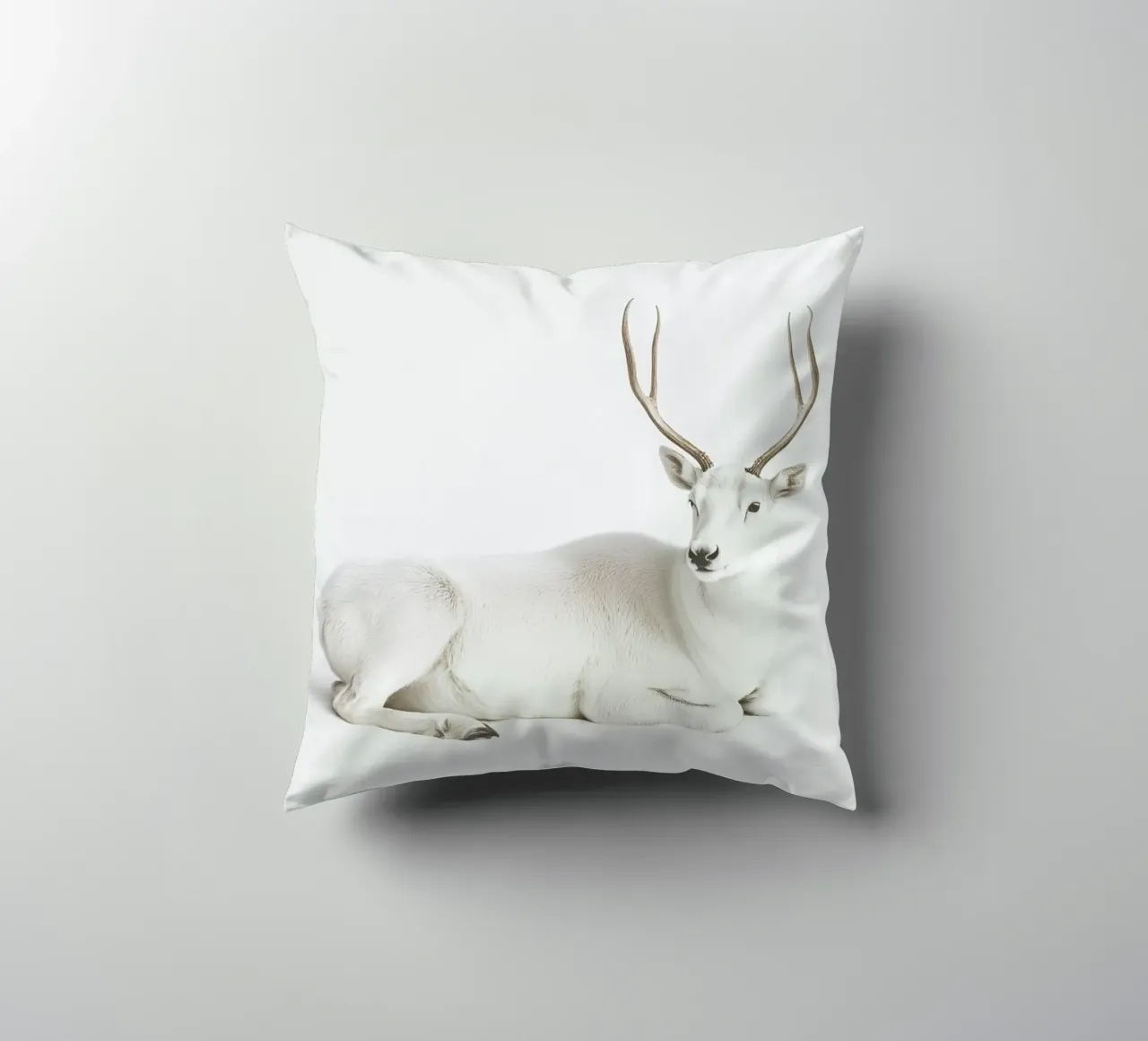 Elegante cervo bianco cuscino da Carinaprint