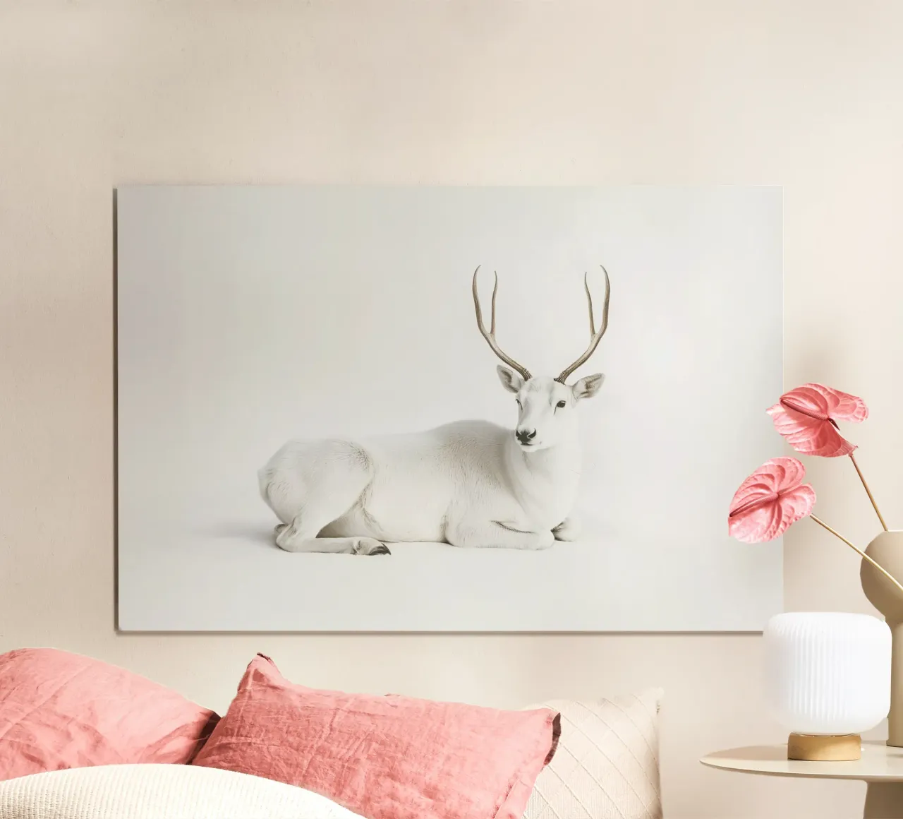 Elegante cervo bianco carta hahnemühle da Carinaprint