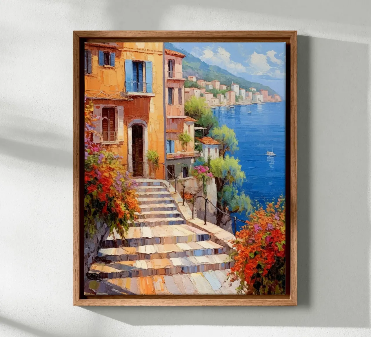 Mediterranean Coast tela con Cornice a cassetta da Artsy Bessy