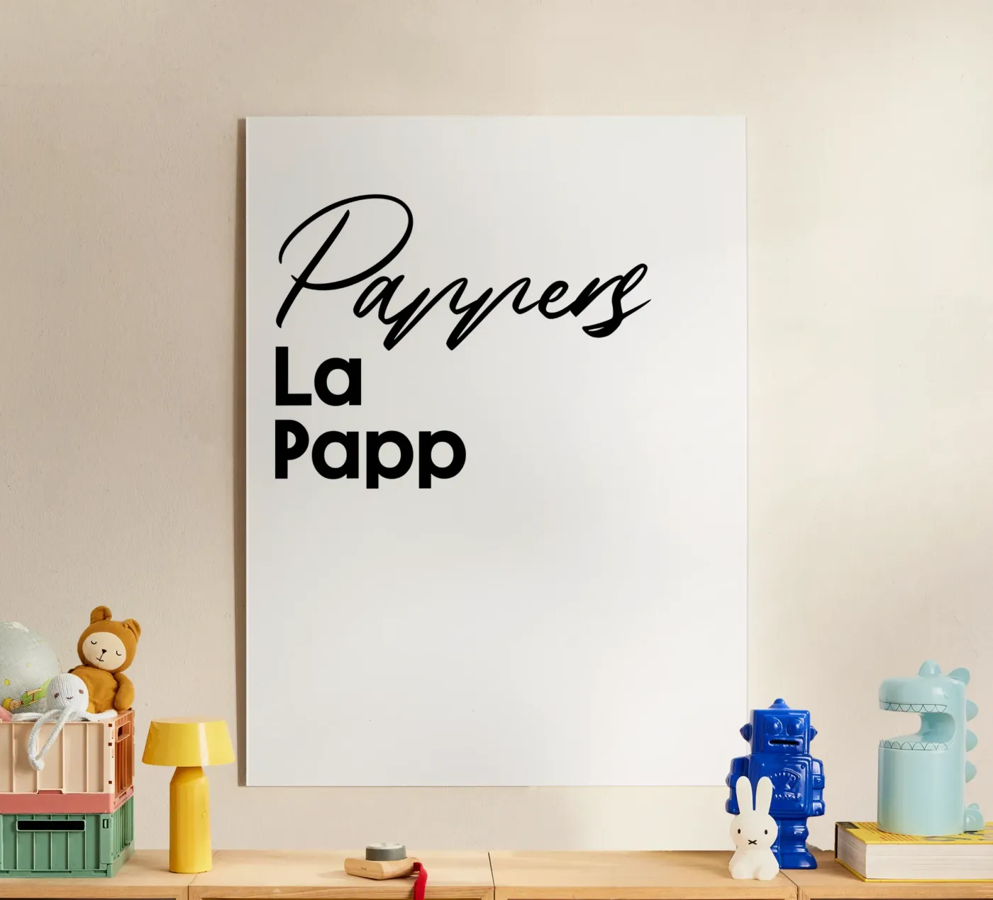 Pappers La Papp plexiglass da YV TYPOGRAPHY