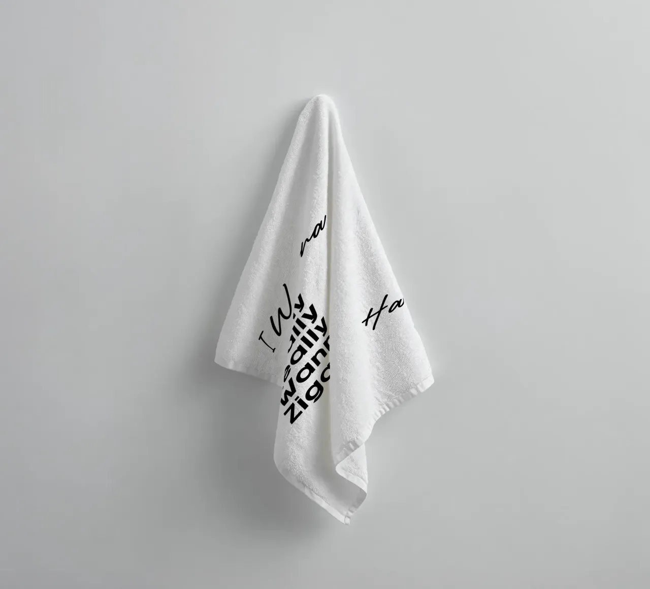 Je veux vraiment vraiment vraiment vouloir Zigazig Ha serviette de bain de YV TYPOGRAPHY