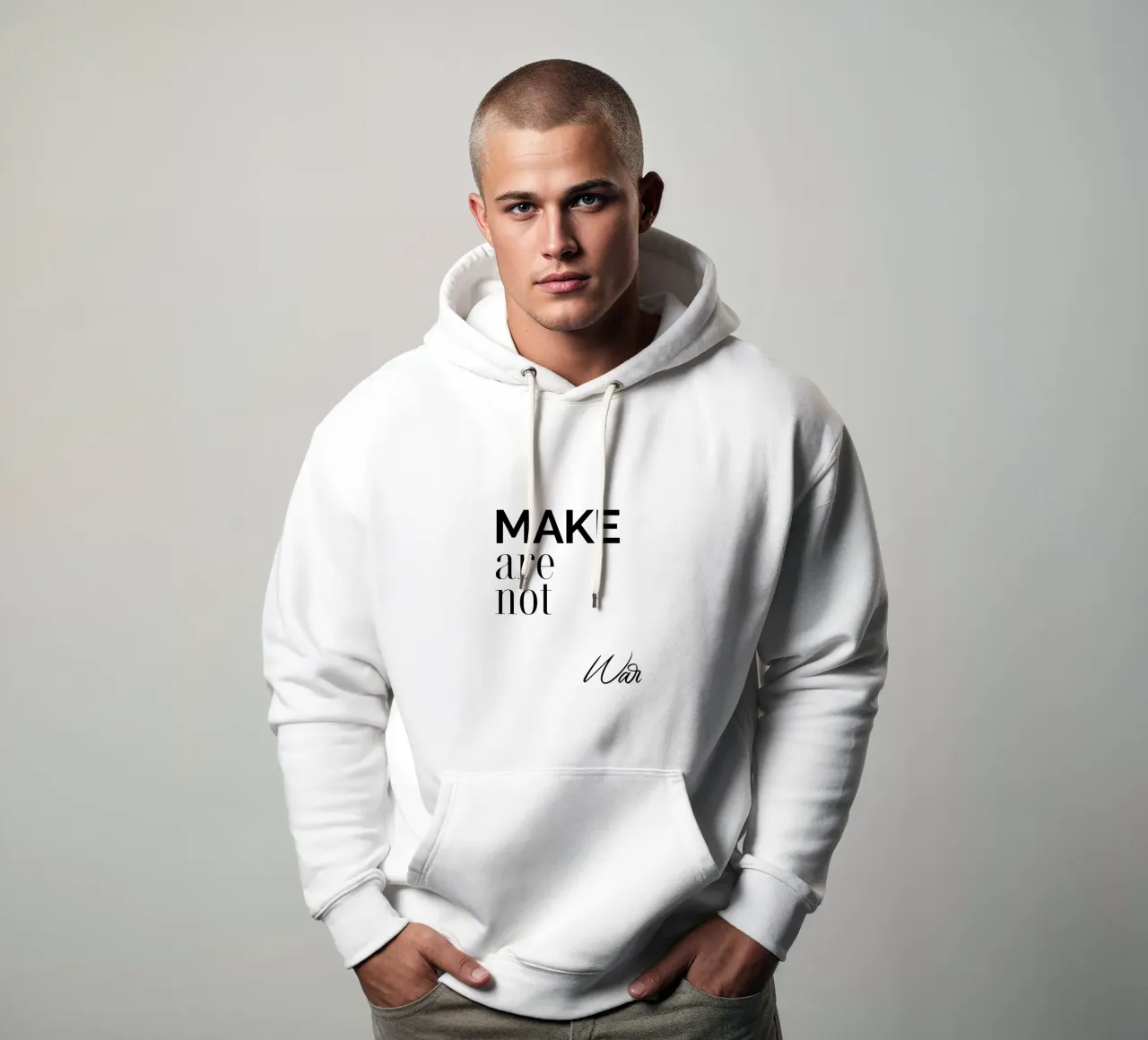 Fare non è guerra felpa con cappuccio da YV TYPOGRAPHY