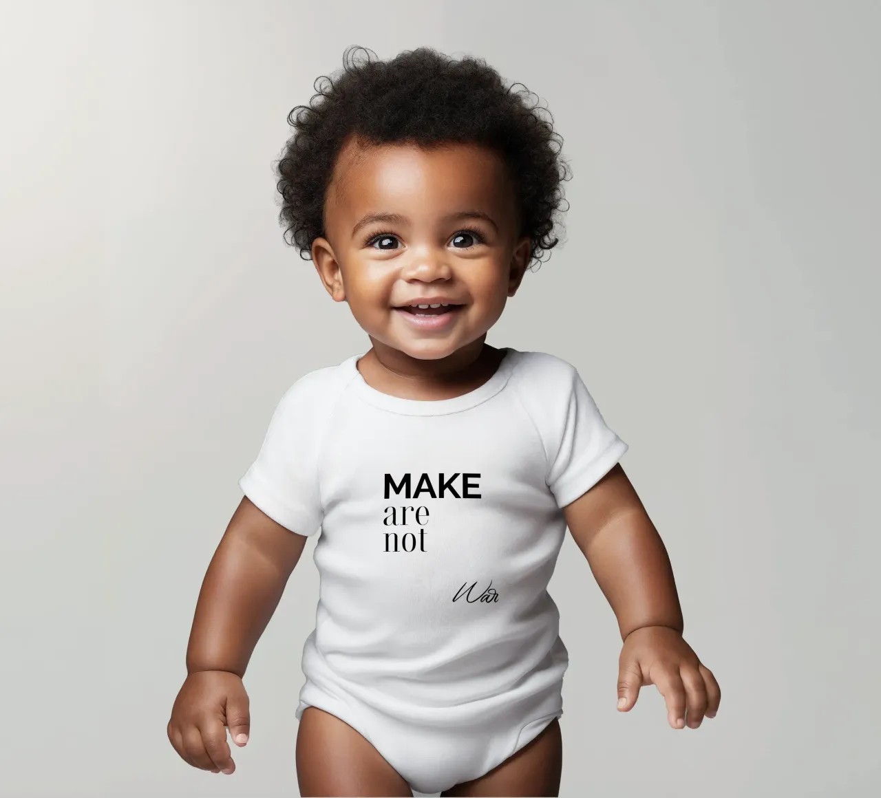 Make Are Not War Kurzarm Babybody von YV TYPOGRAPHY