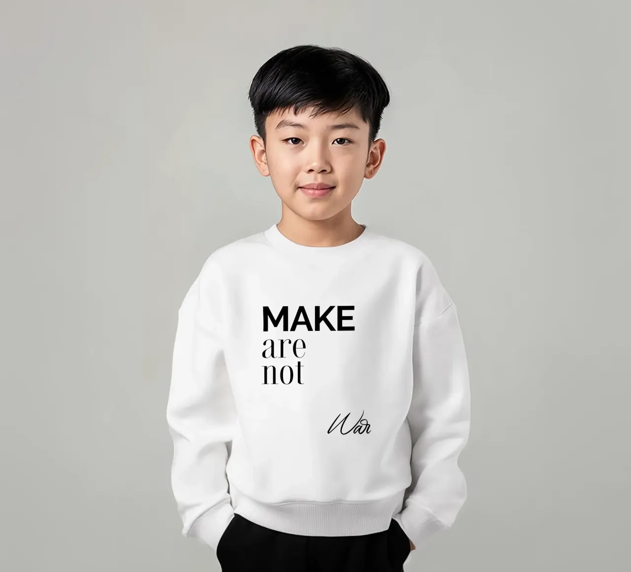 Fare non è guerra felpa bambino da YV TYPOGRAPHY