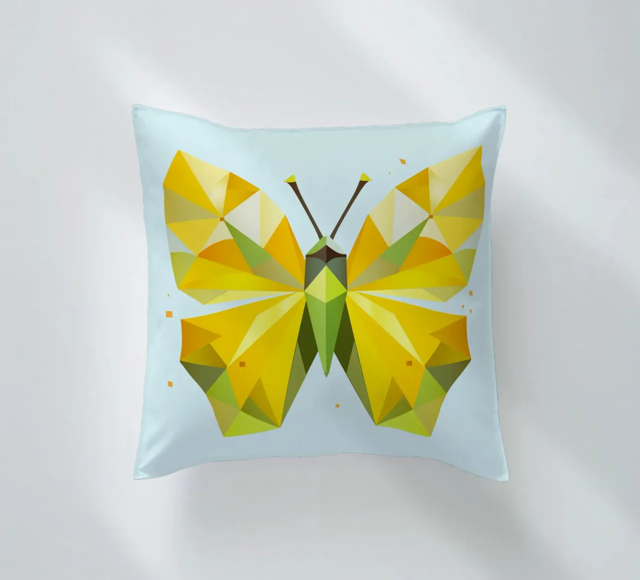 Farfalla geometrica al limone -Farfalla gialla radiosa cuscino da namosh