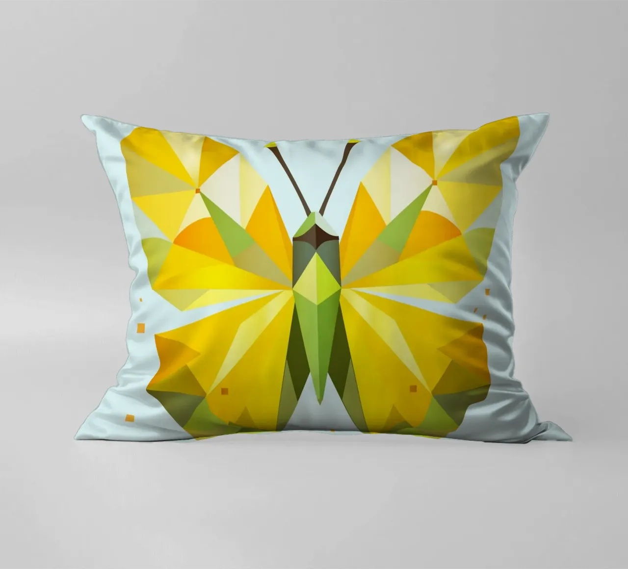 Farfalla geometrica al limone -Farfalla gialla radiosa cuscino da namosh