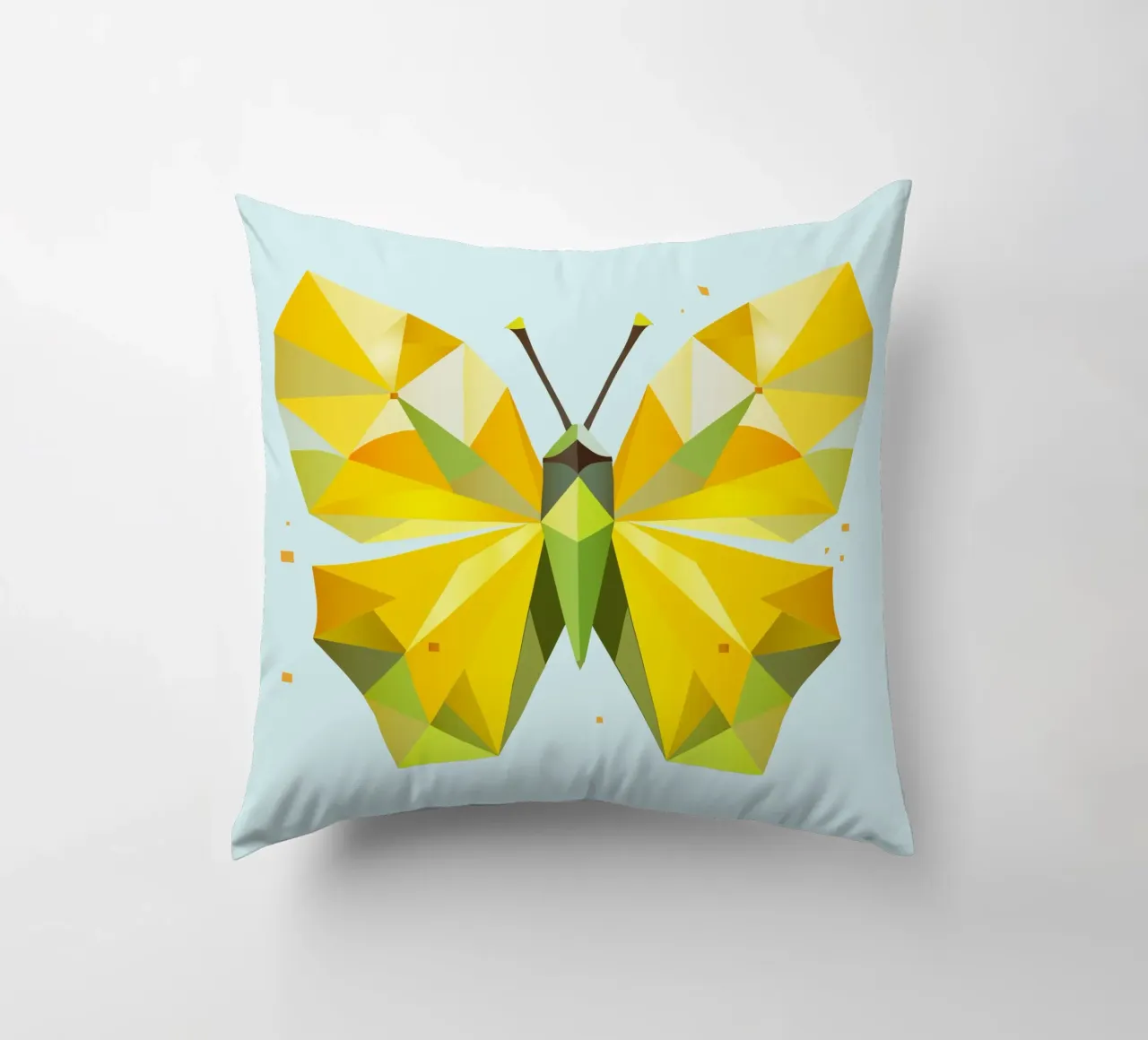 Farfalla geometrica al limone -Farfalla gialla radiosa cuscino da namosh