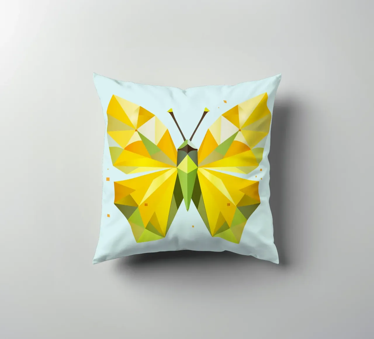 Farfalla geometrica al limone -Farfalla gialla radiosa cuscino da namosh