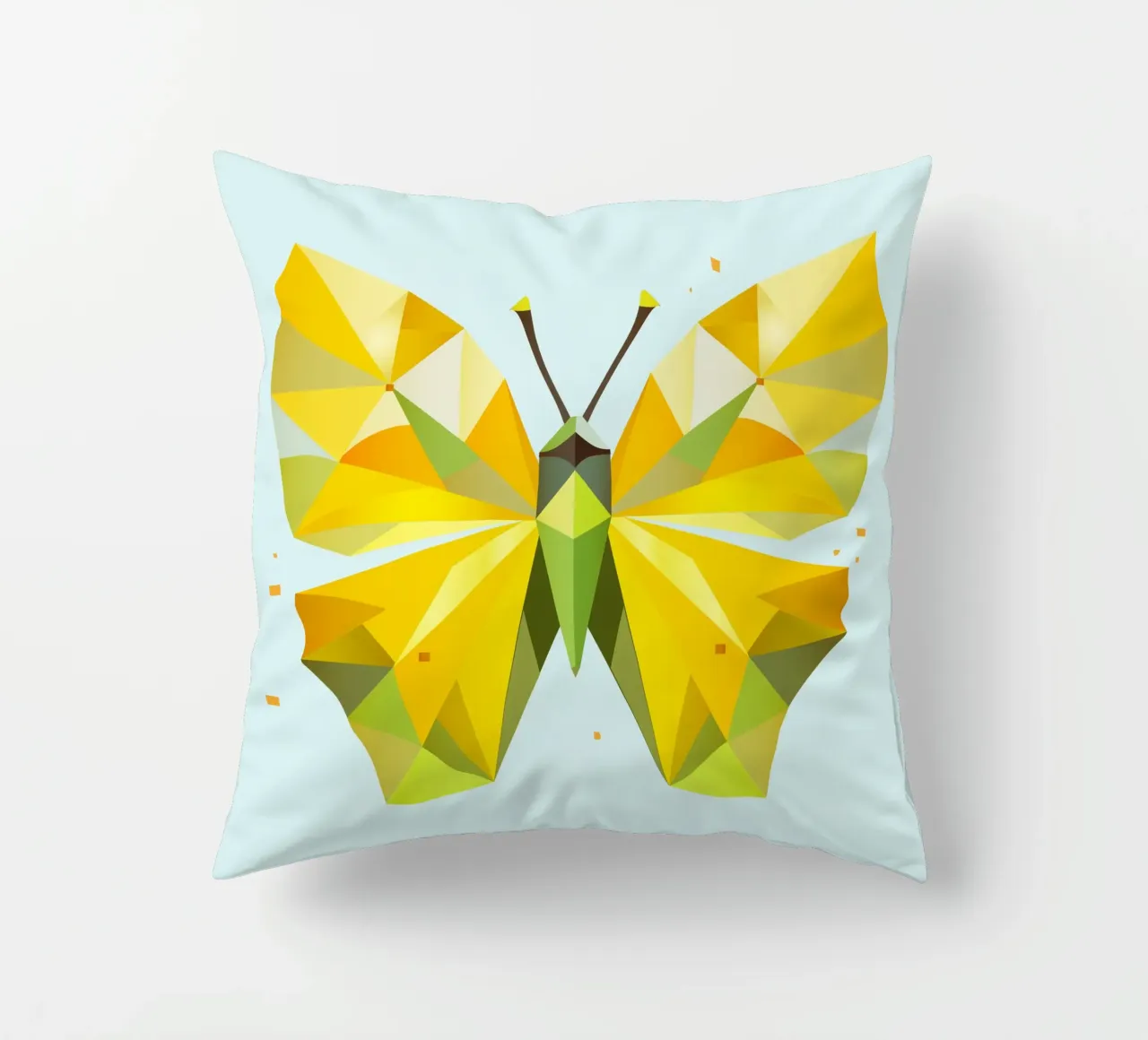 Farfalla geometrica al limone -Farfalla gialla radiosa cuscino da namosh