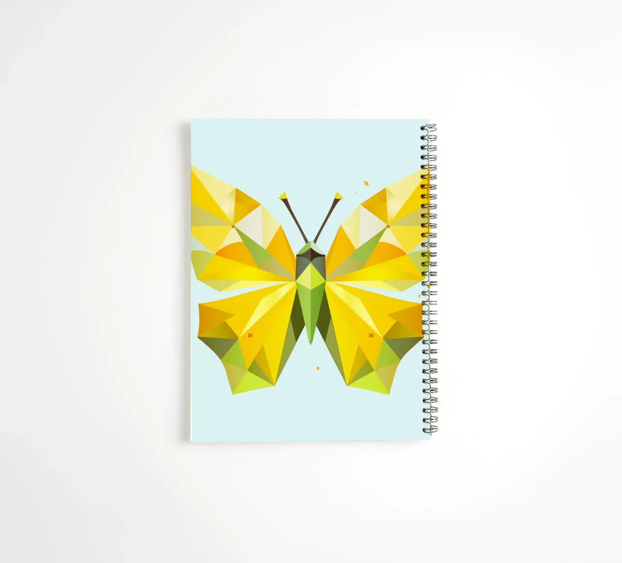 Geometric lemon butterfly -Radiant yellow butterfly spiral notebook by namosh