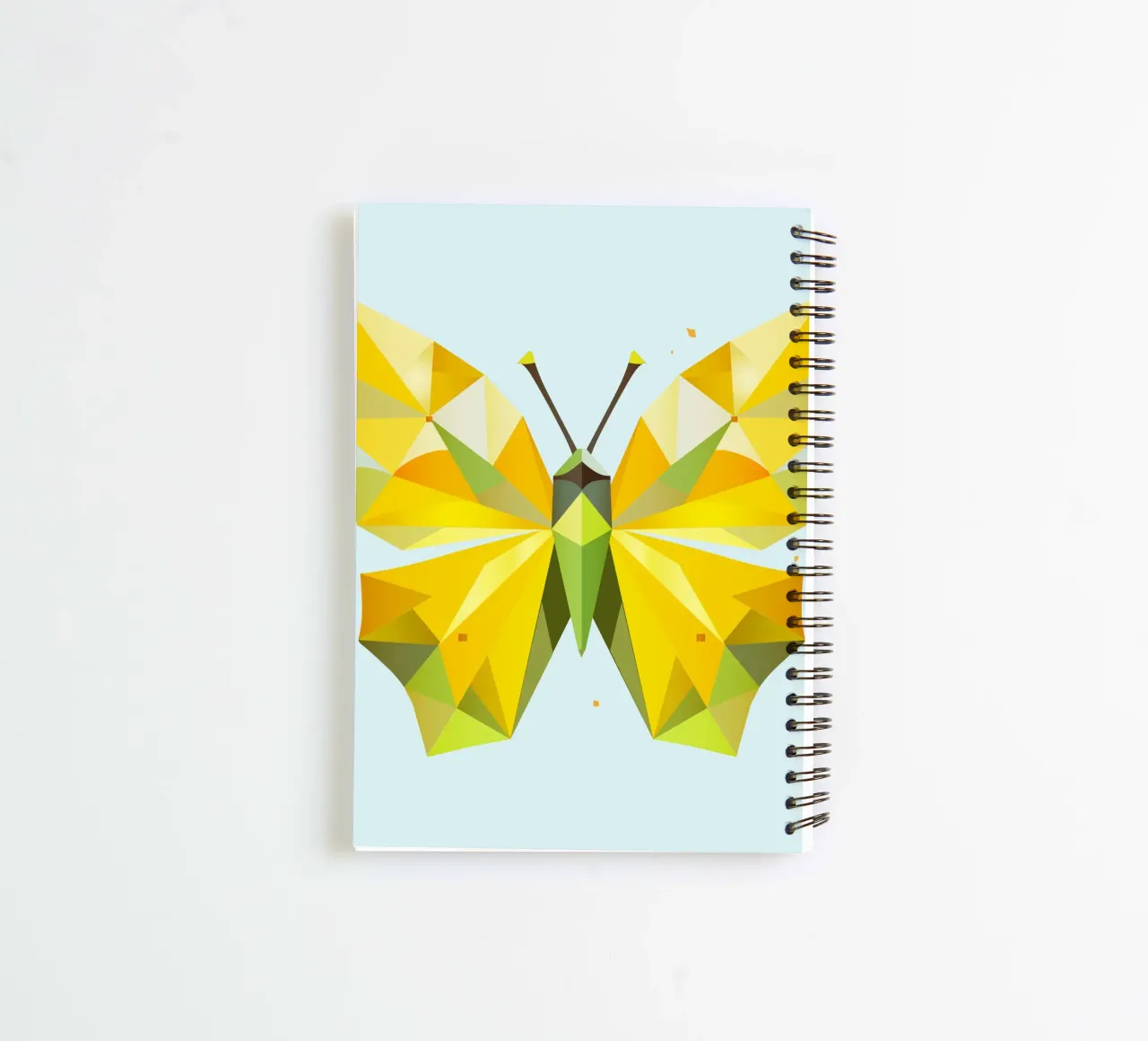 Geometric lemon butterfly -Radiant yellow butterfly spiral notebook by namosh